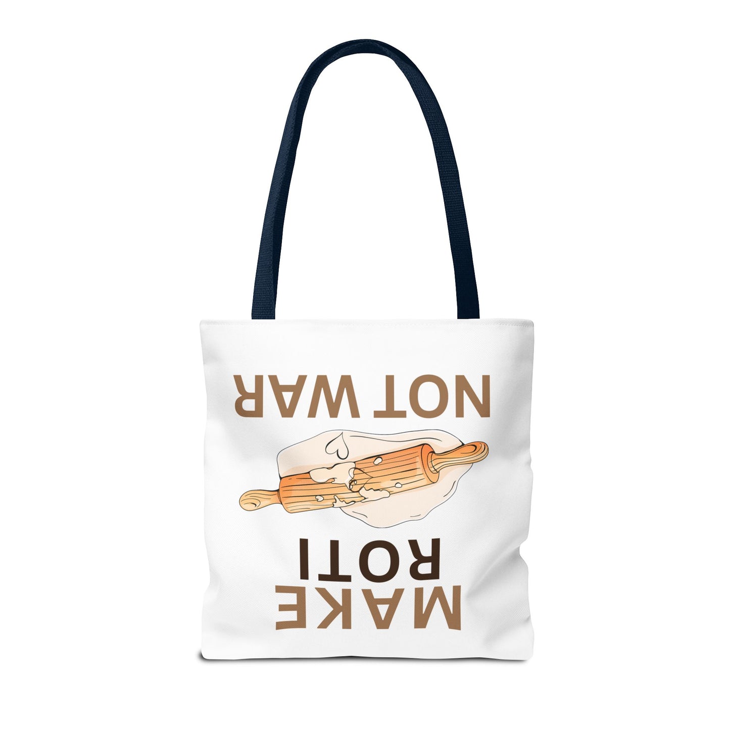 Make Roti Not War Tote Bag - Fun Cooking Grocery Bag, Unique Gift for Food Lovers - Little Story Co.