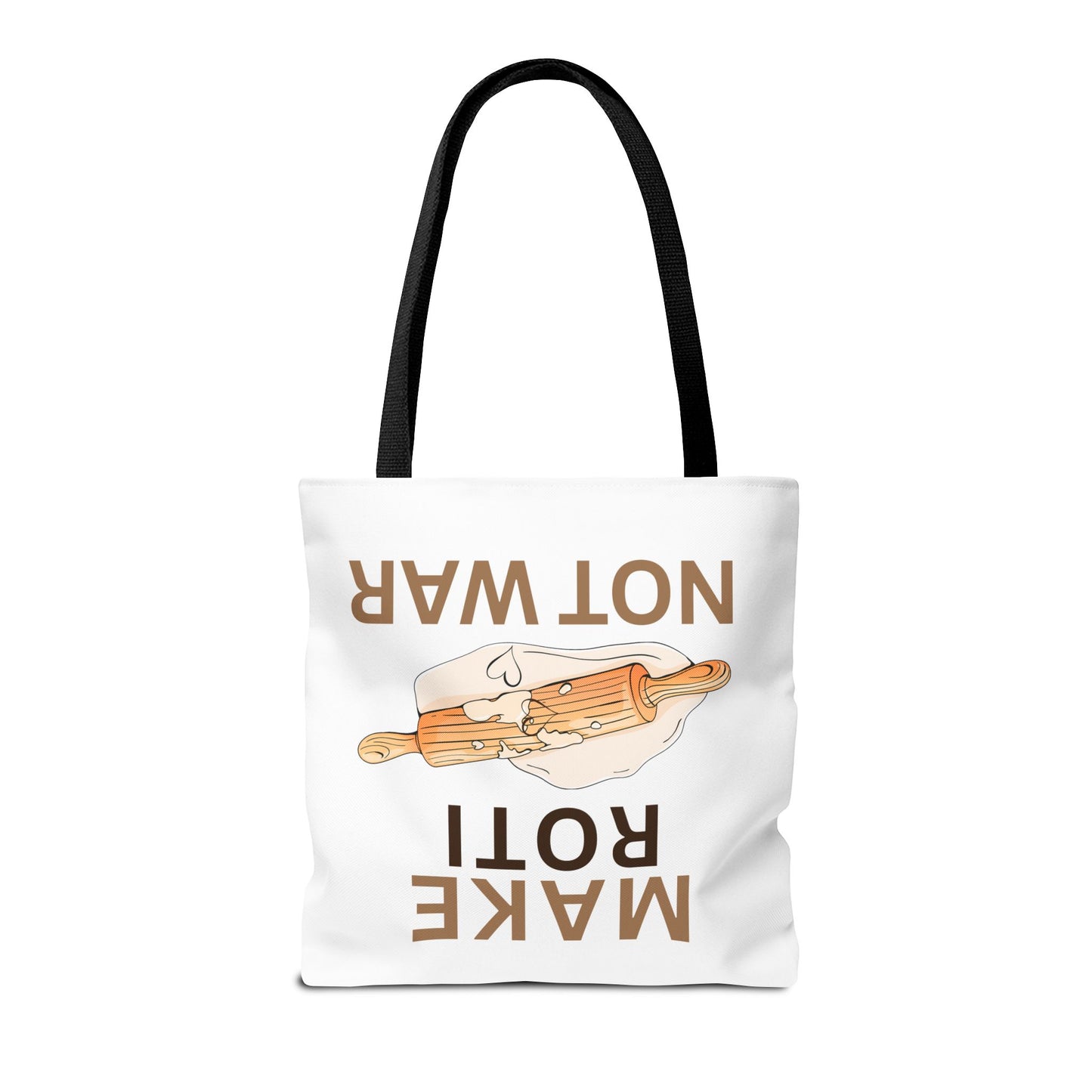 Make Roti Not War Tote Bag - Fun Cooking Grocery Bag, Unique Gift for Food Lovers - Little Story Co.