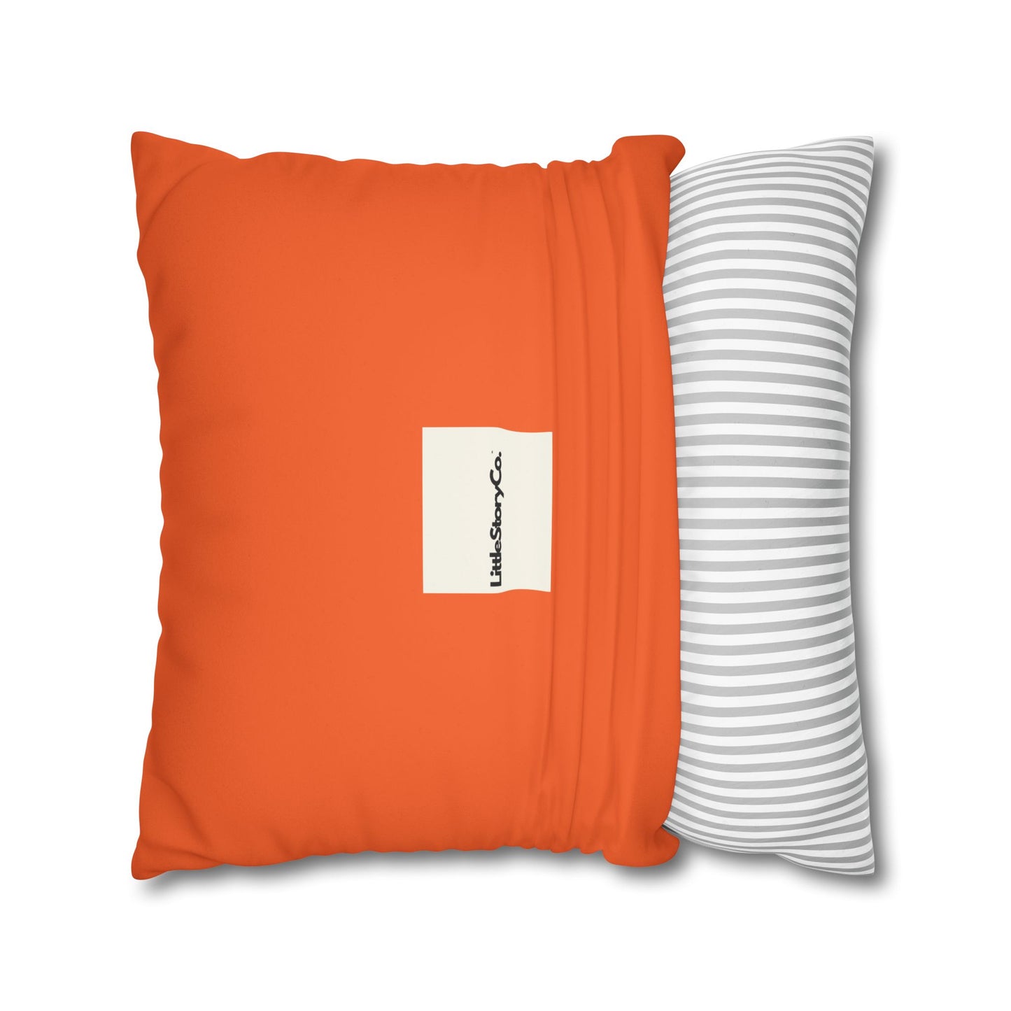Make Mango Not War Faux Suede Pillowcase - Bright Orange Decorative Cushion for Fun Home Décor - Little Story Co.