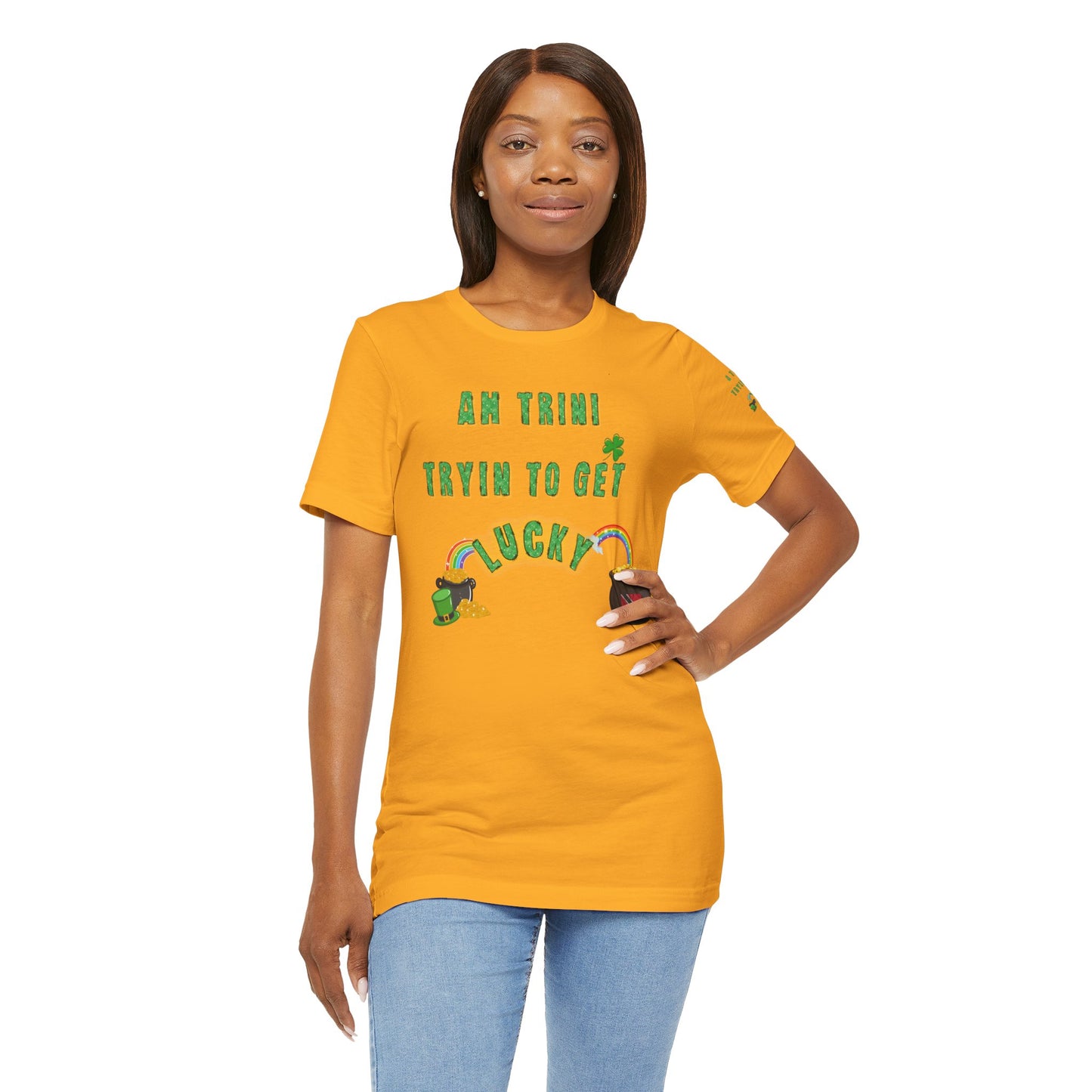 St. Patrick's Day Trinidad culture Unisex Tee - "A Trini Is Trying To Get Lucky" - Little Story Co.