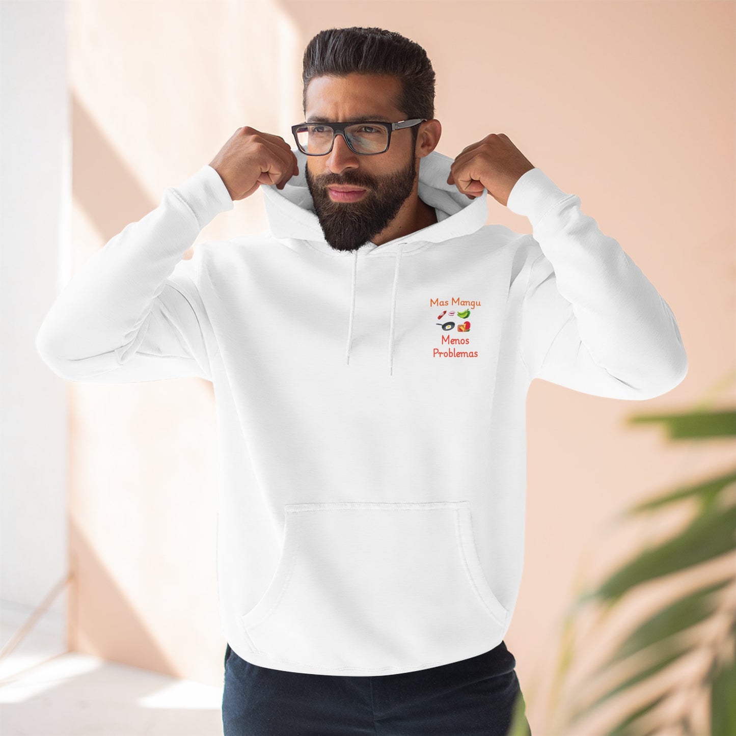 'Mas Mangú Menos Problemas', Funny Dominican Tropical Fleece Hoodie - Little Story Co.