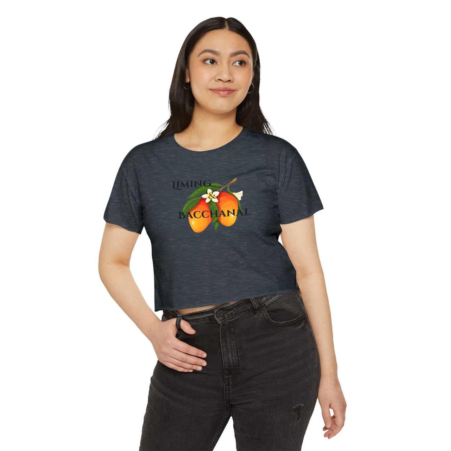 Women's Festival Crop Top - Liming and Bacchanal Logo - Little Story Co.