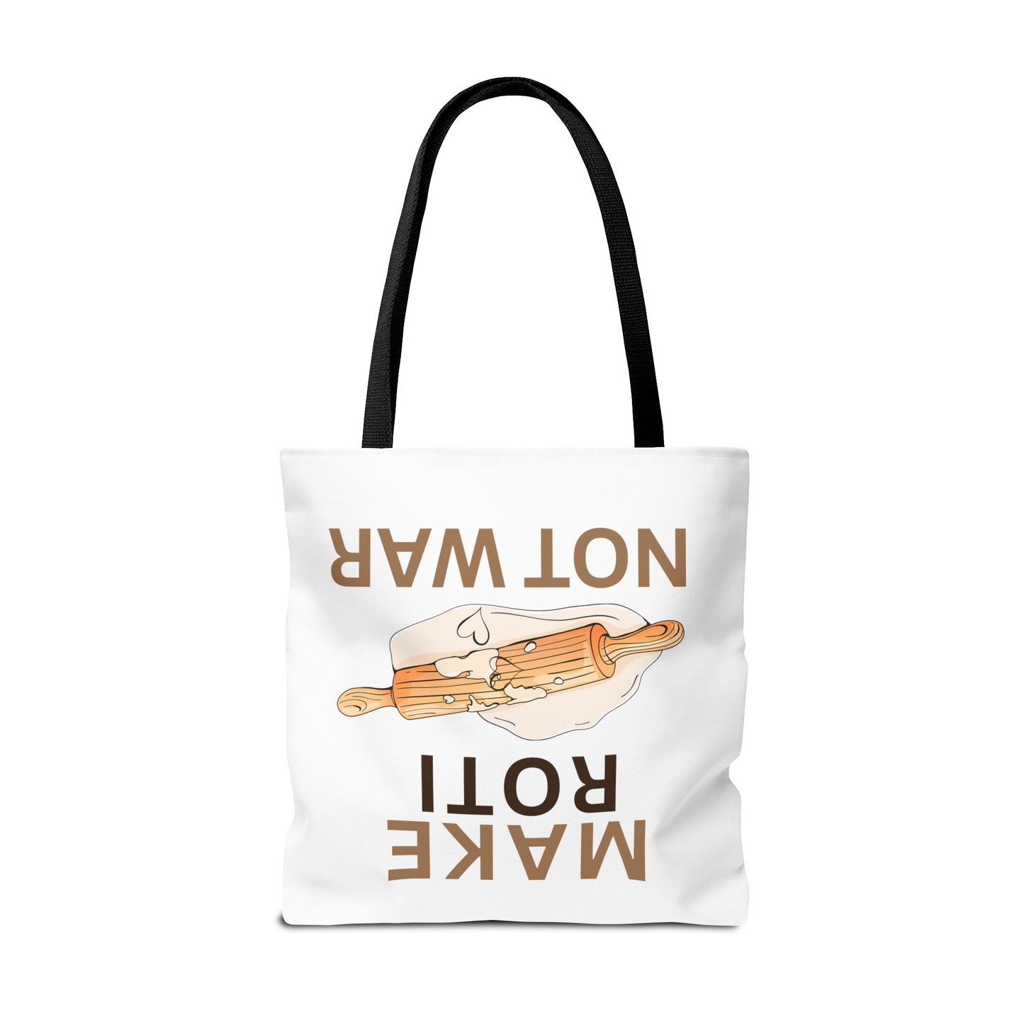 Make Roti Not War Tote Bag - Fun Cooking Grocery Bag, Unique Gift for Food Lovers - Little Story Co.