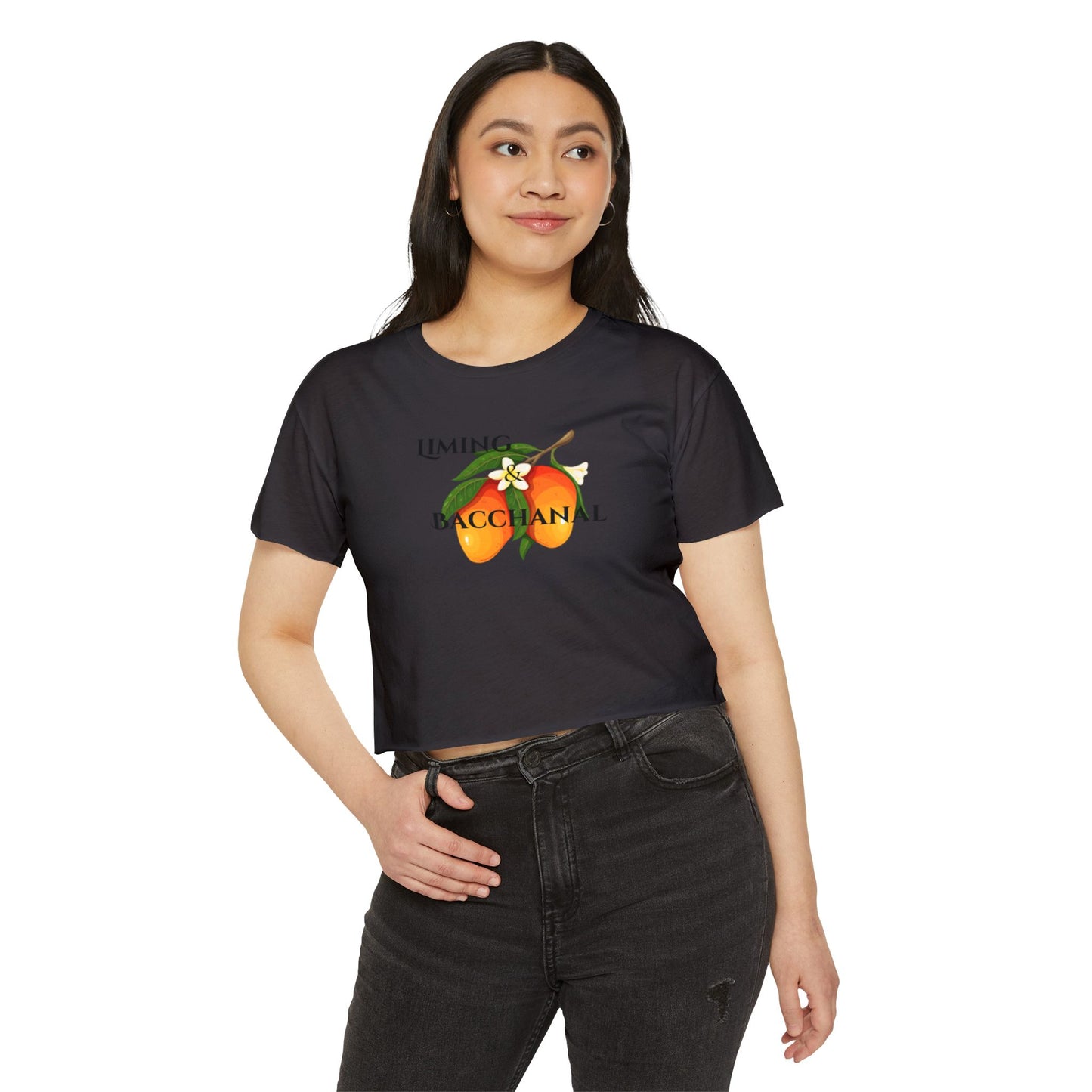 Women's Festival Crop Top - Liming and Bacchanal Logo - Little Story Co.