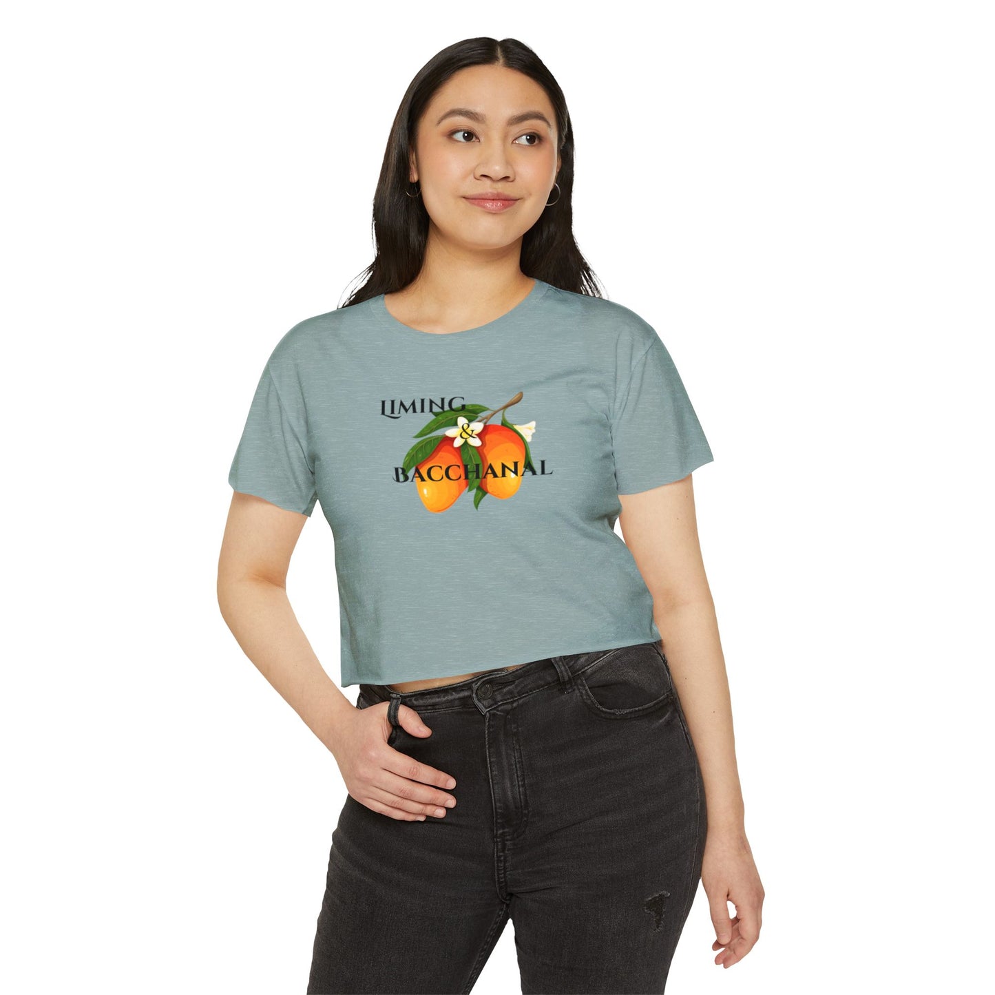 Women's Festival Crop Top - Liming and Bacchanal Logo - Little Story Co.