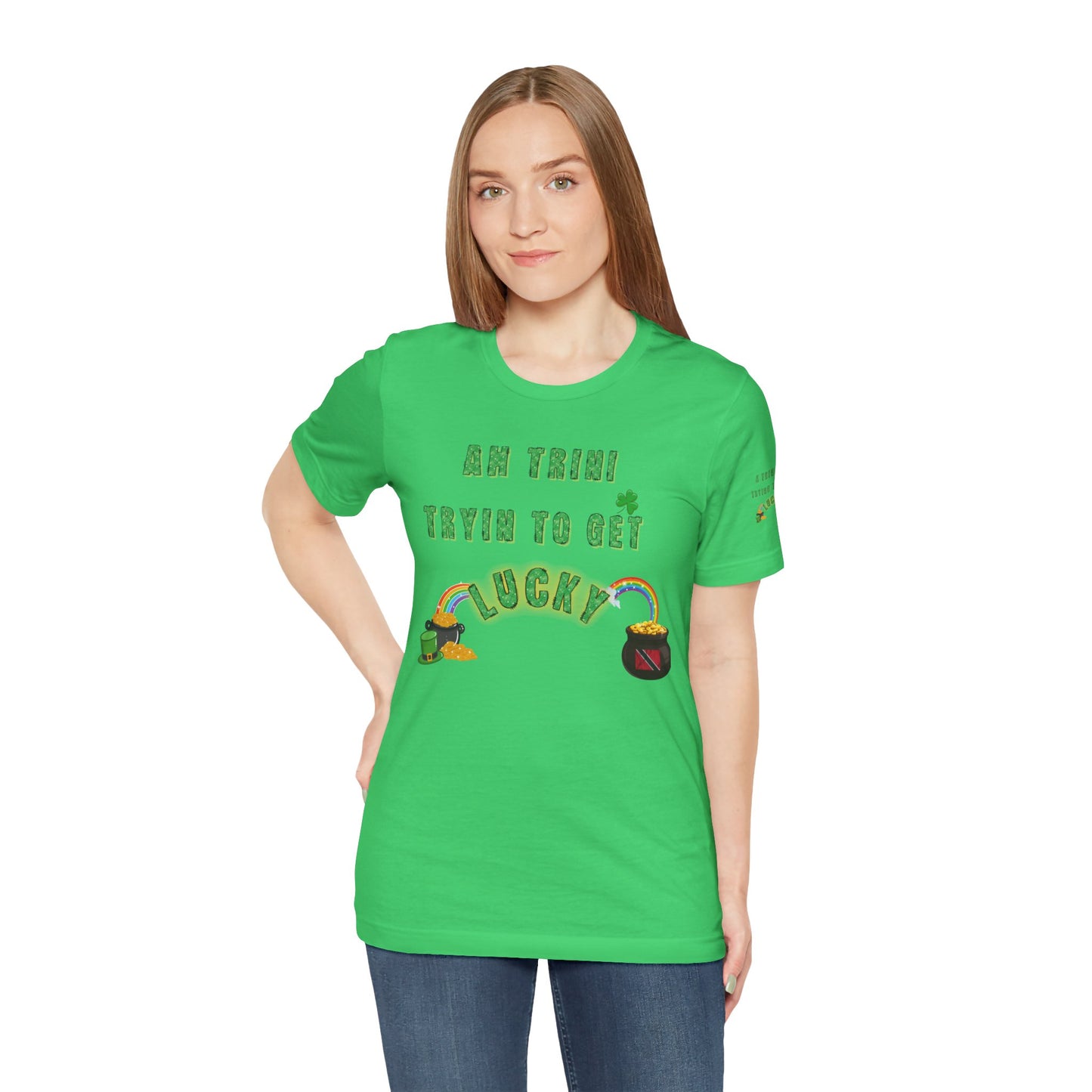 St. Patrick's Day Trinidad culture Unisex Tee - "A Trini Is Trying To Get Lucky" - Little Story Co.