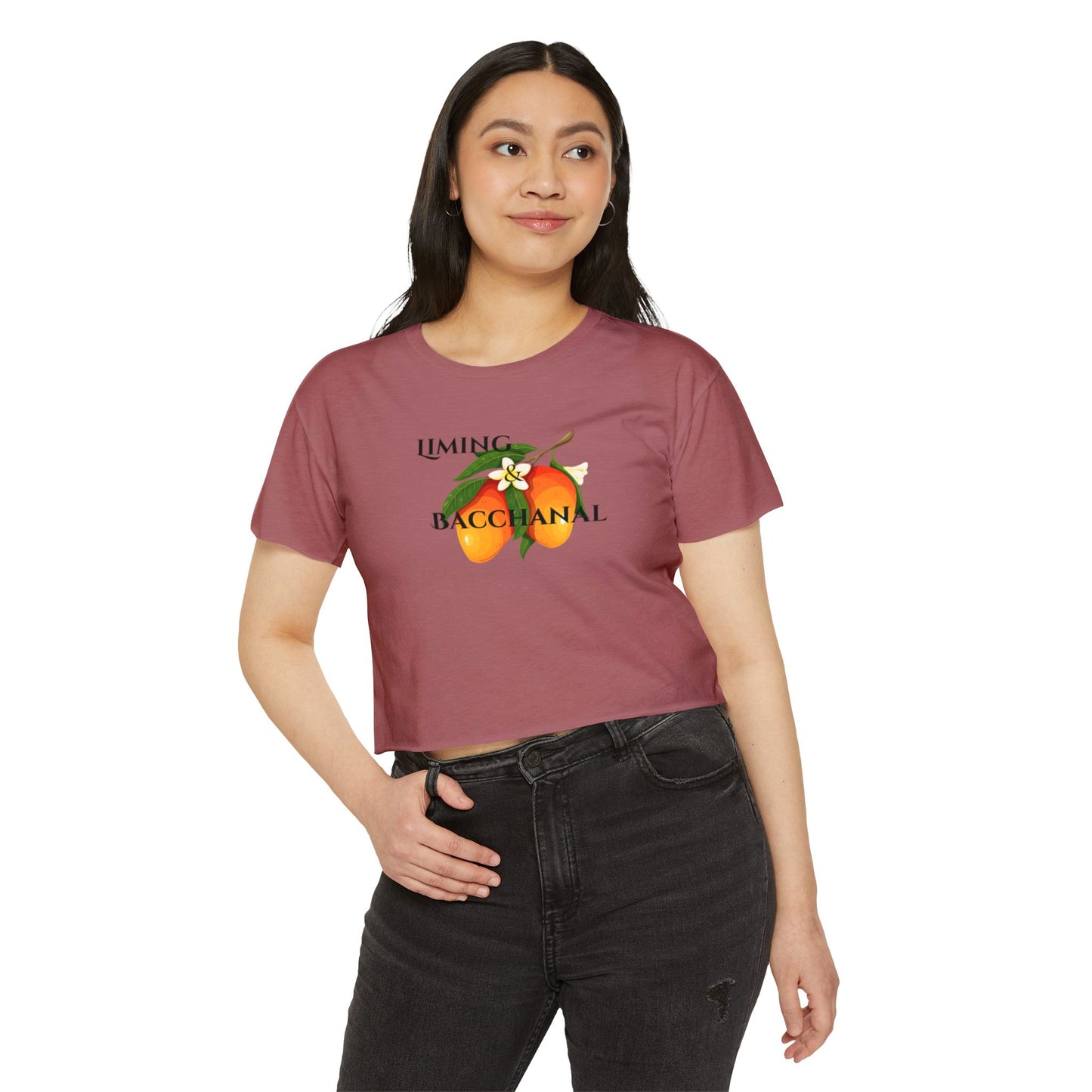 Women's Festival Crop Top - Liming and Bacchanal Logo - Little Story Co.