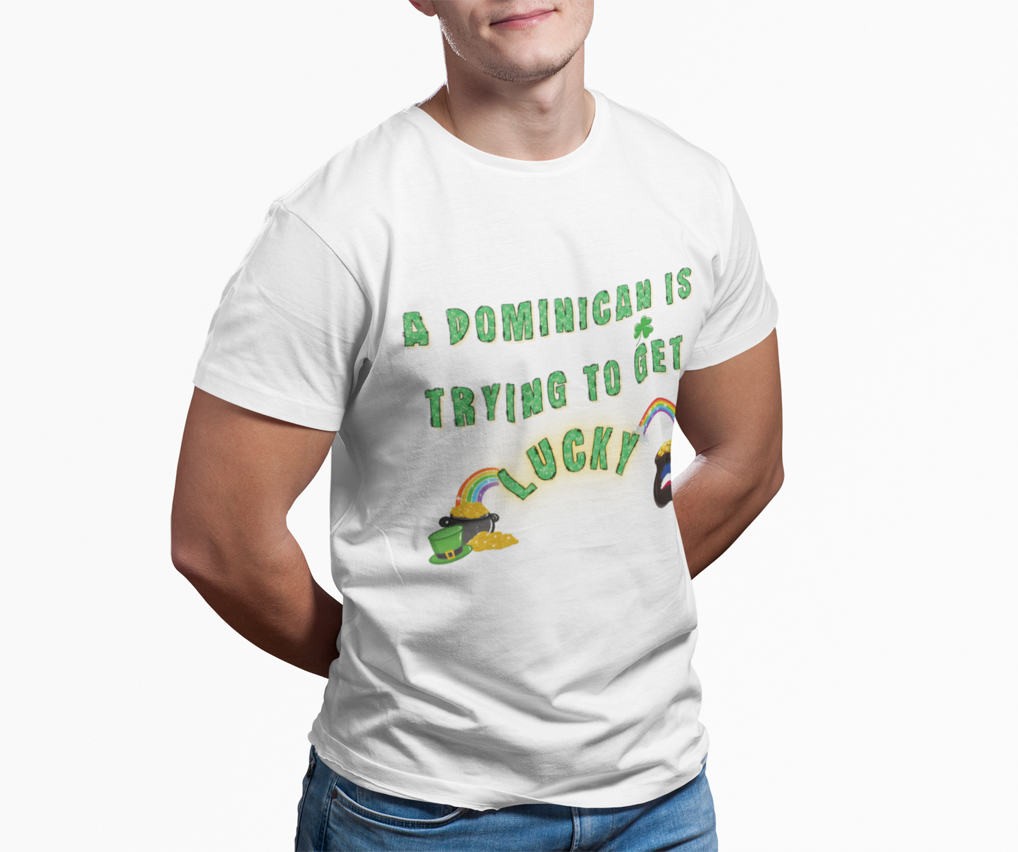 Long Sleeve Tee - A Dominican is trying to get lucky - St. Patrick's Day themed - Little Story Co.