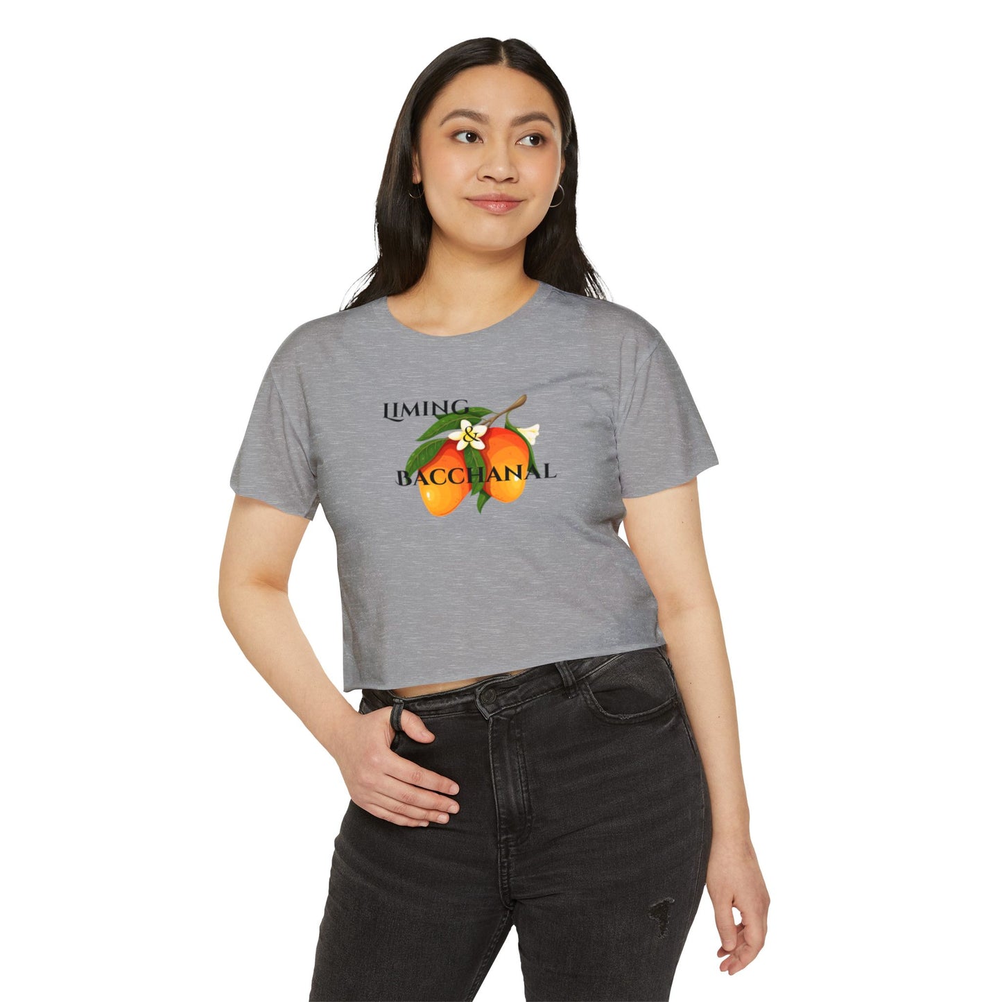 Women's Festival Crop Top - Liming and Bacchanal Logo - Little Story Co.