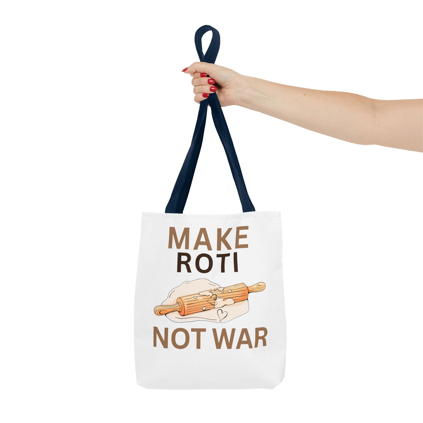 Make Roti Not War Tote Bag - Fun Cooking Grocery Bag, Unique Gift for Food Lovers - Little Story Co.