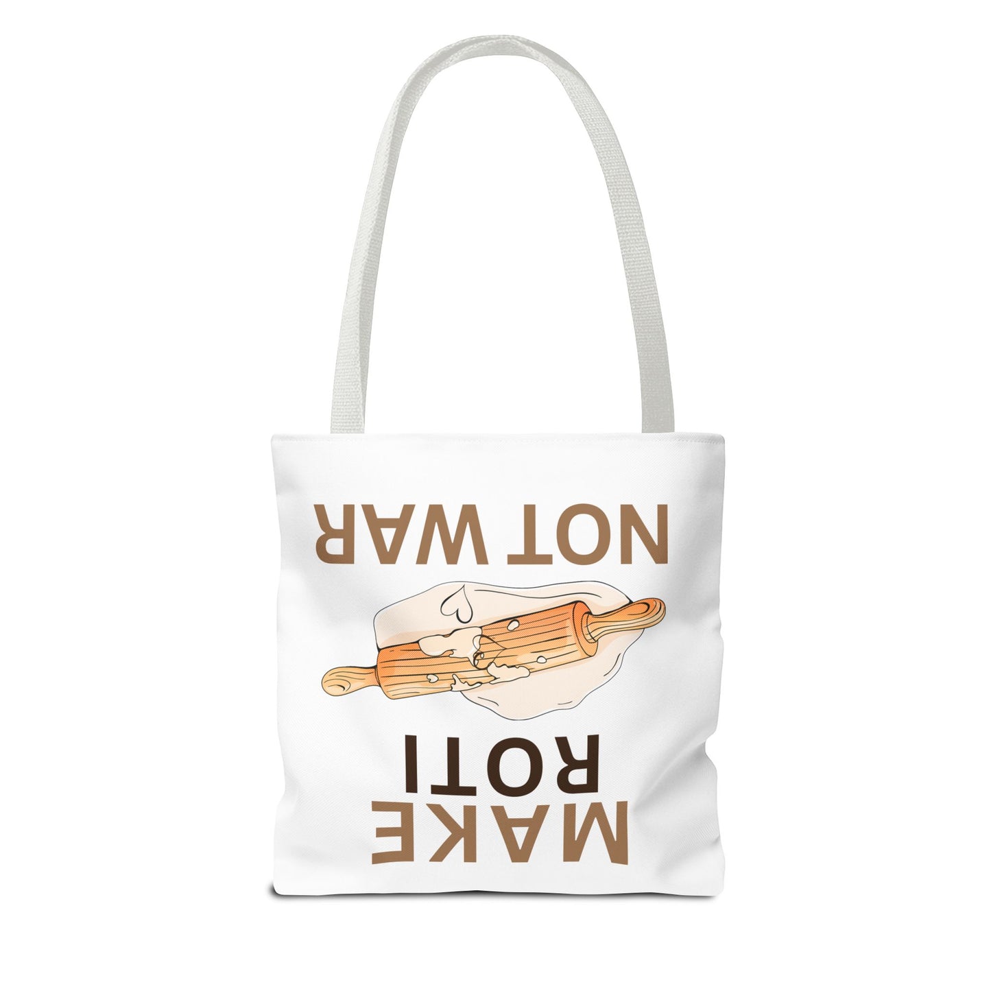 Make Roti Not War Tote Bag - Fun Cooking Grocery Bag, Unique Gift for Food Lovers - Little Story Co.