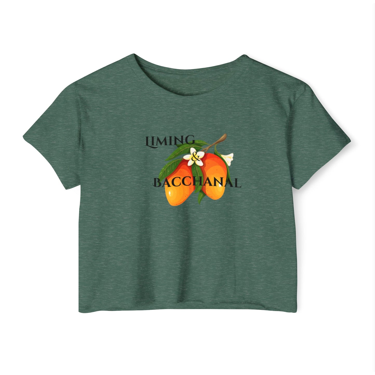 Women's Festival Crop Top - Liming and Bacchanal Logo - Little Story Co.