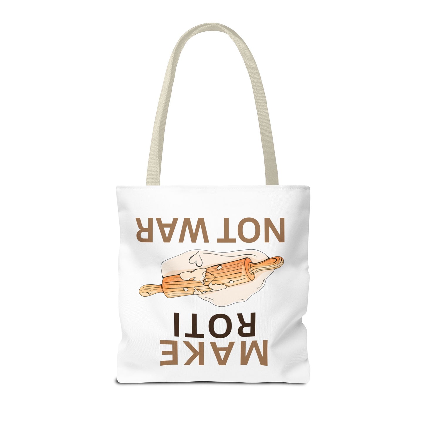 Make Roti Not War Tote Bag - Fun Cooking Grocery Bag, Unique Gift for Food Lovers - Little Story Co.