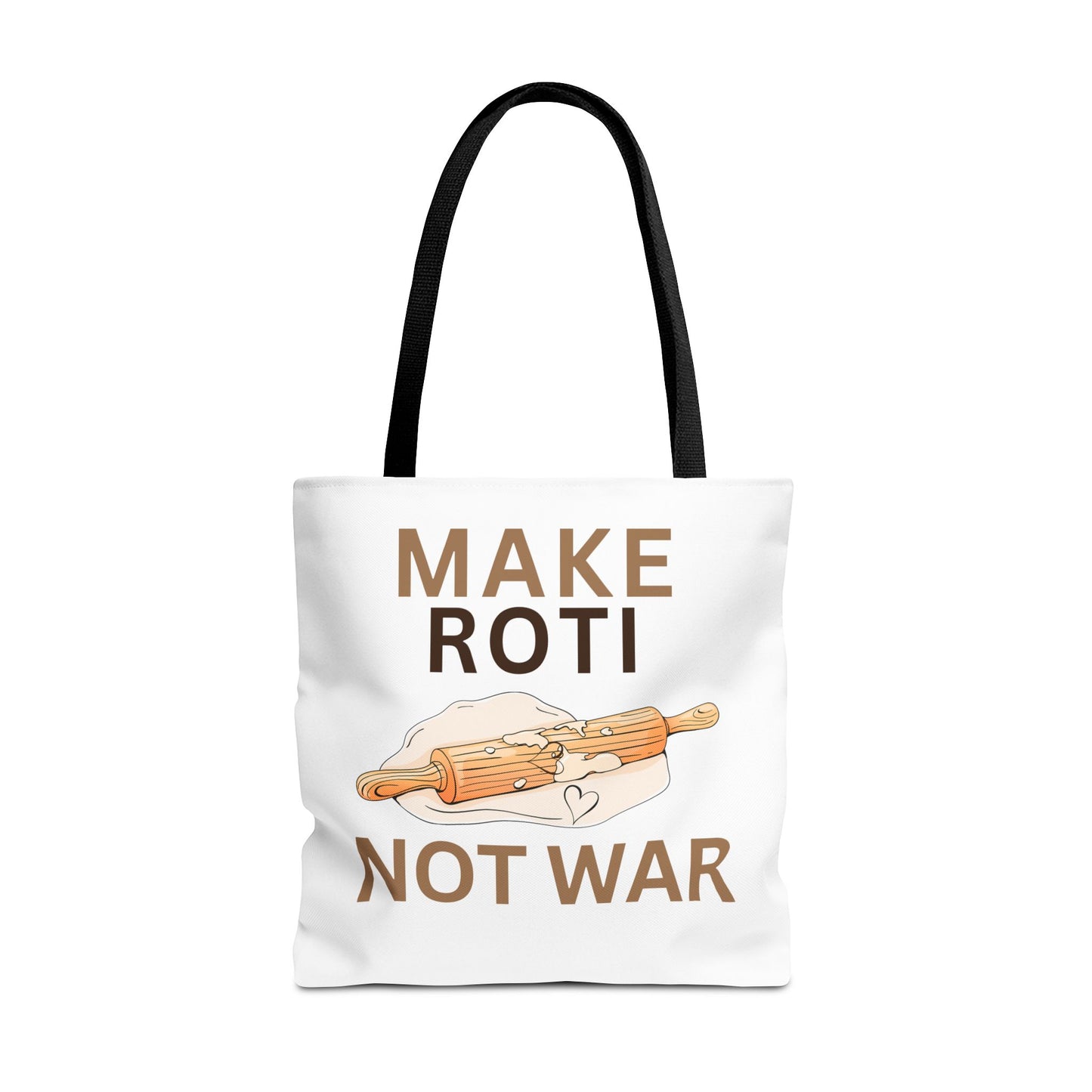 Make Roti Not War Tote Bag - Fun Cooking Grocery Bag, Unique Gift for Food Lovers - Little Story Co.