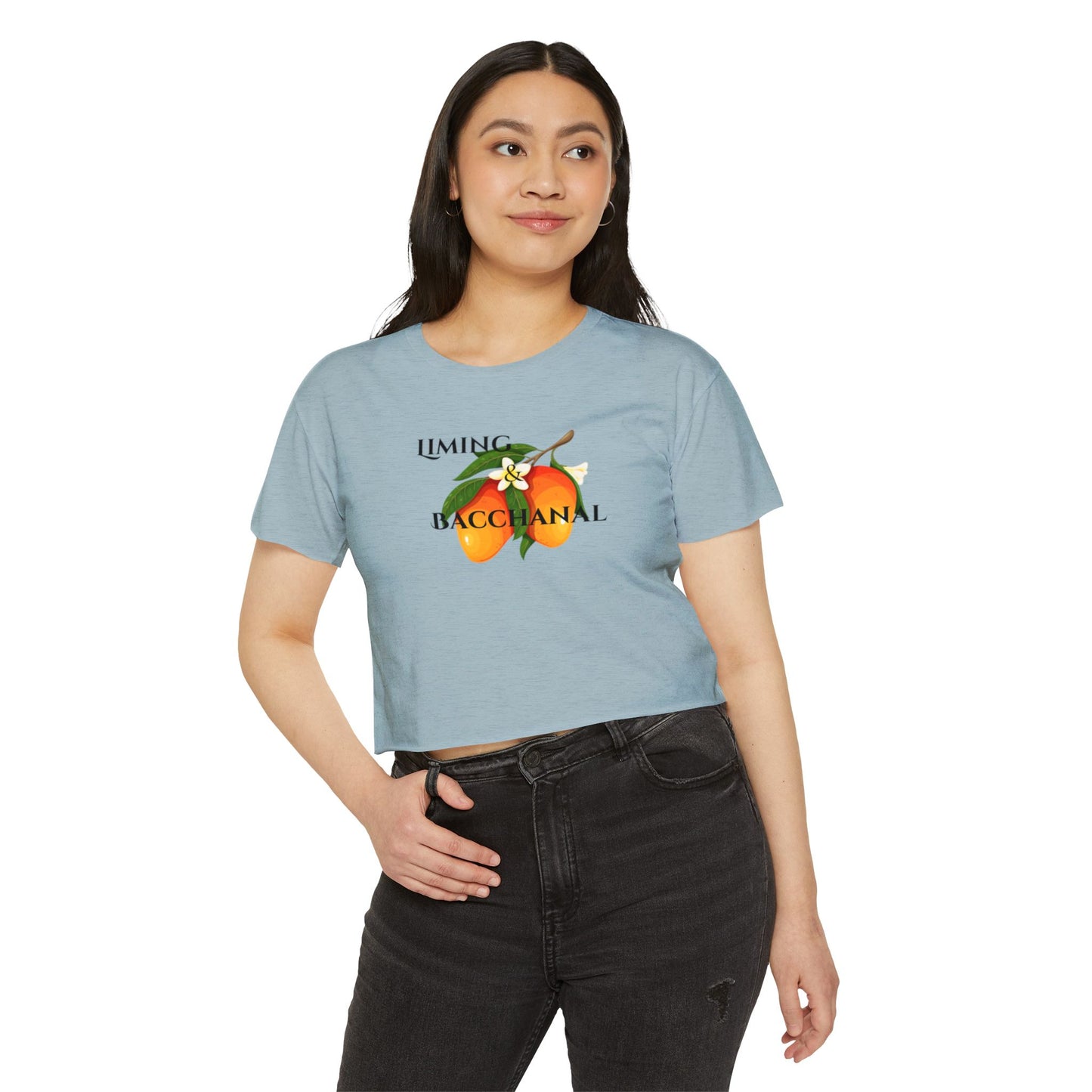 Women's Festival Crop Top - Liming and Bacchanal Logo - Little Story Co.