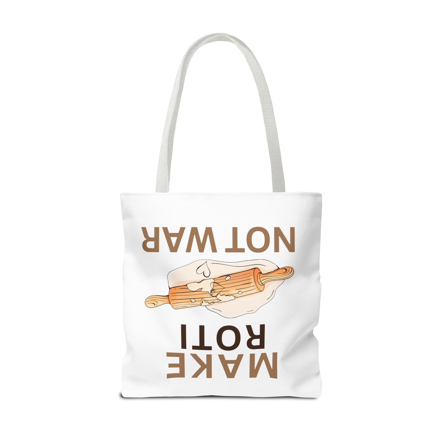 Make Roti Not War Tote Bag - Fun Cooking Grocery Bag, Unique Gift for Food Lovers - Little Story Co.