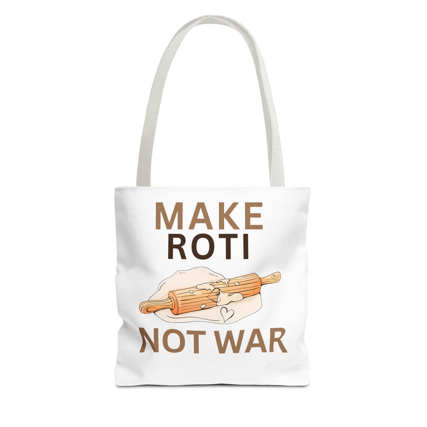 Make Roti Not War Tote Bag - Fun Cooking Grocery Bag, Unique Gift for Food Lovers - Little Story Co.