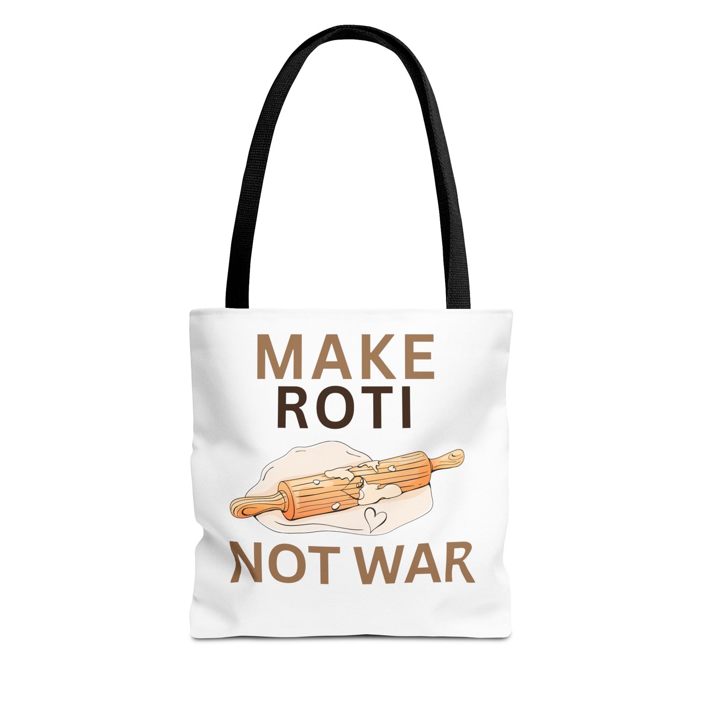 Make Roti Not War Tote Bag - Fun Cooking Grocery Bag, Unique Gift for Food Lovers - Little Story Co.