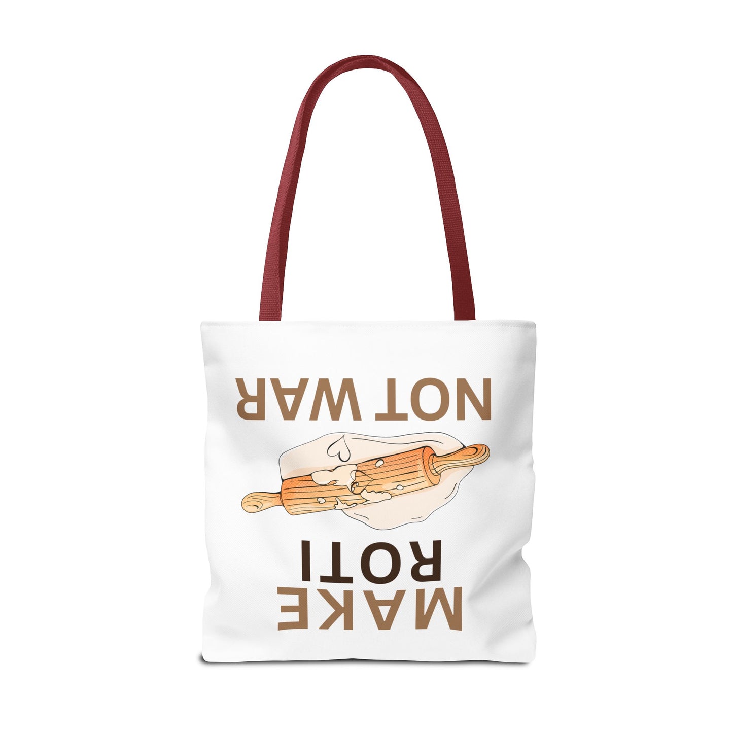 Make Roti Not War Tote Bag - Fun Cooking Grocery Bag, Unique Gift for Food Lovers - Little Story Co.