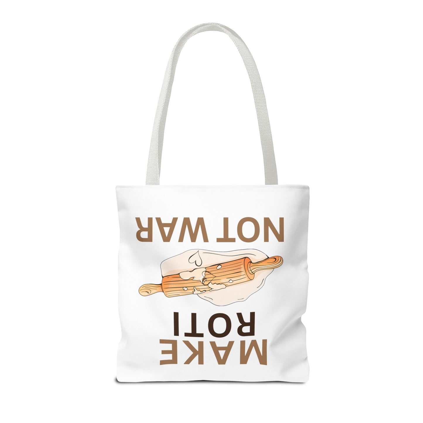 Make Roti Not War Tote Bag - Fun Cooking Grocery Bag, Unique Gift for Food Lovers - Little Story Co.