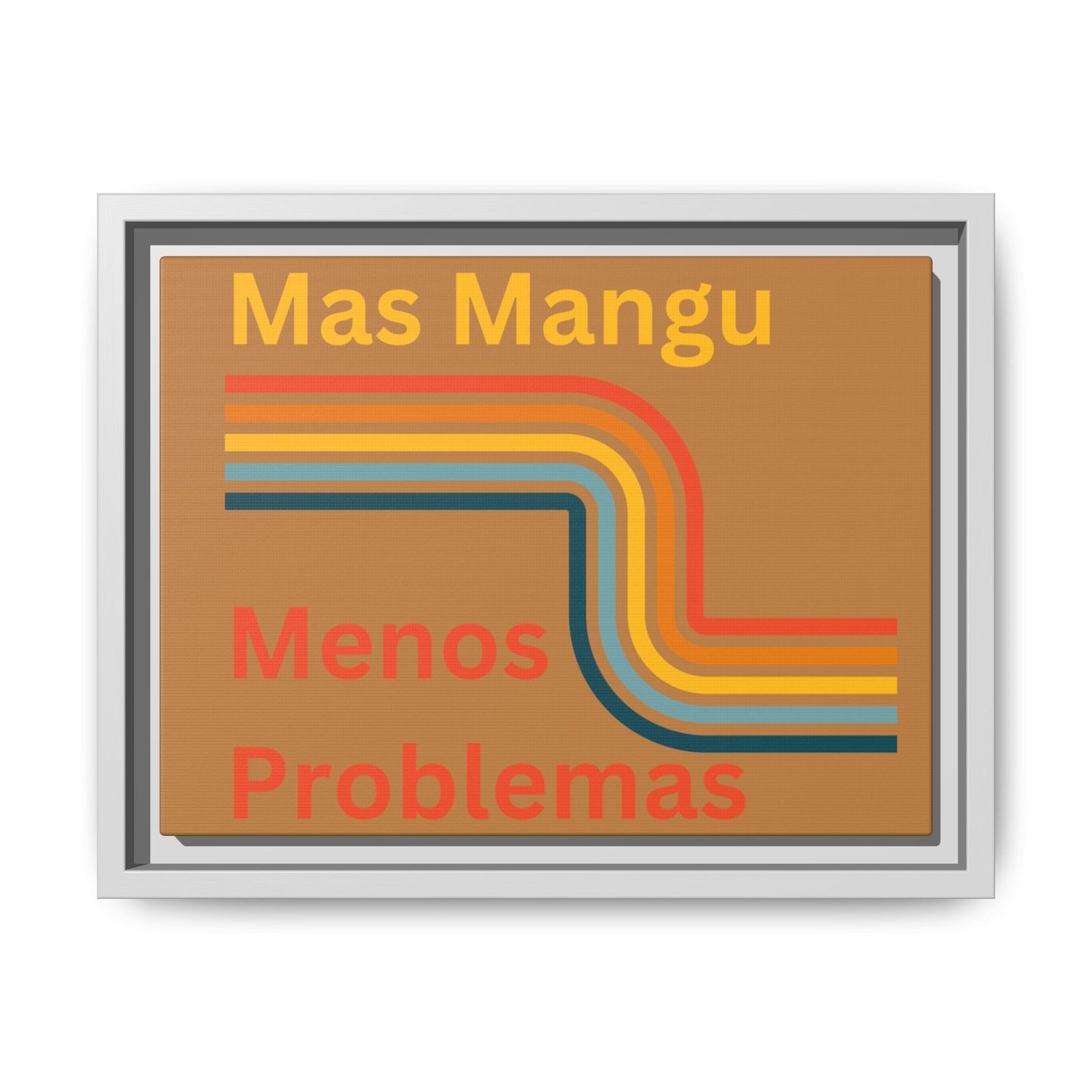 Colorful Framed Canvas Art - 'Mas Mangu Menos Problemas' - Little Story Co.