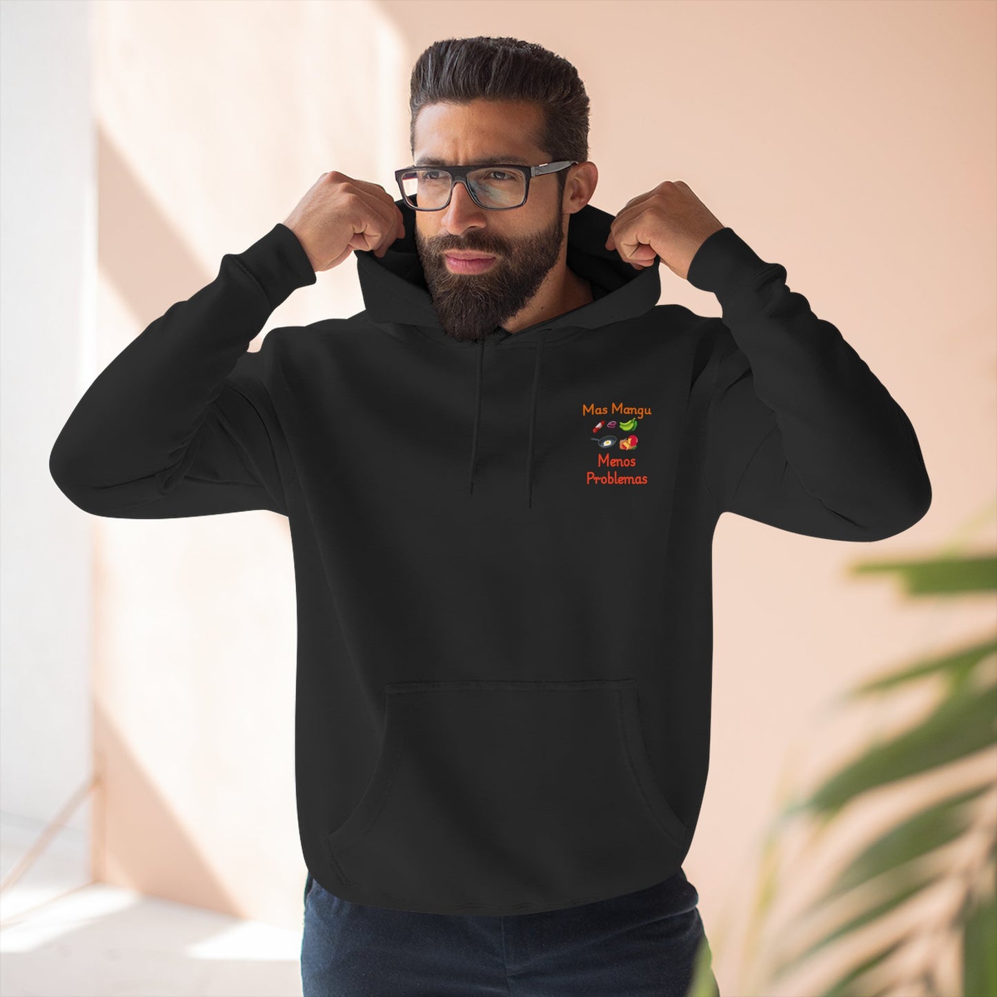 'Mas Mangú Menos Problemas', Funny Dominican Tropical Fleece Hoodie - Little Story Co.