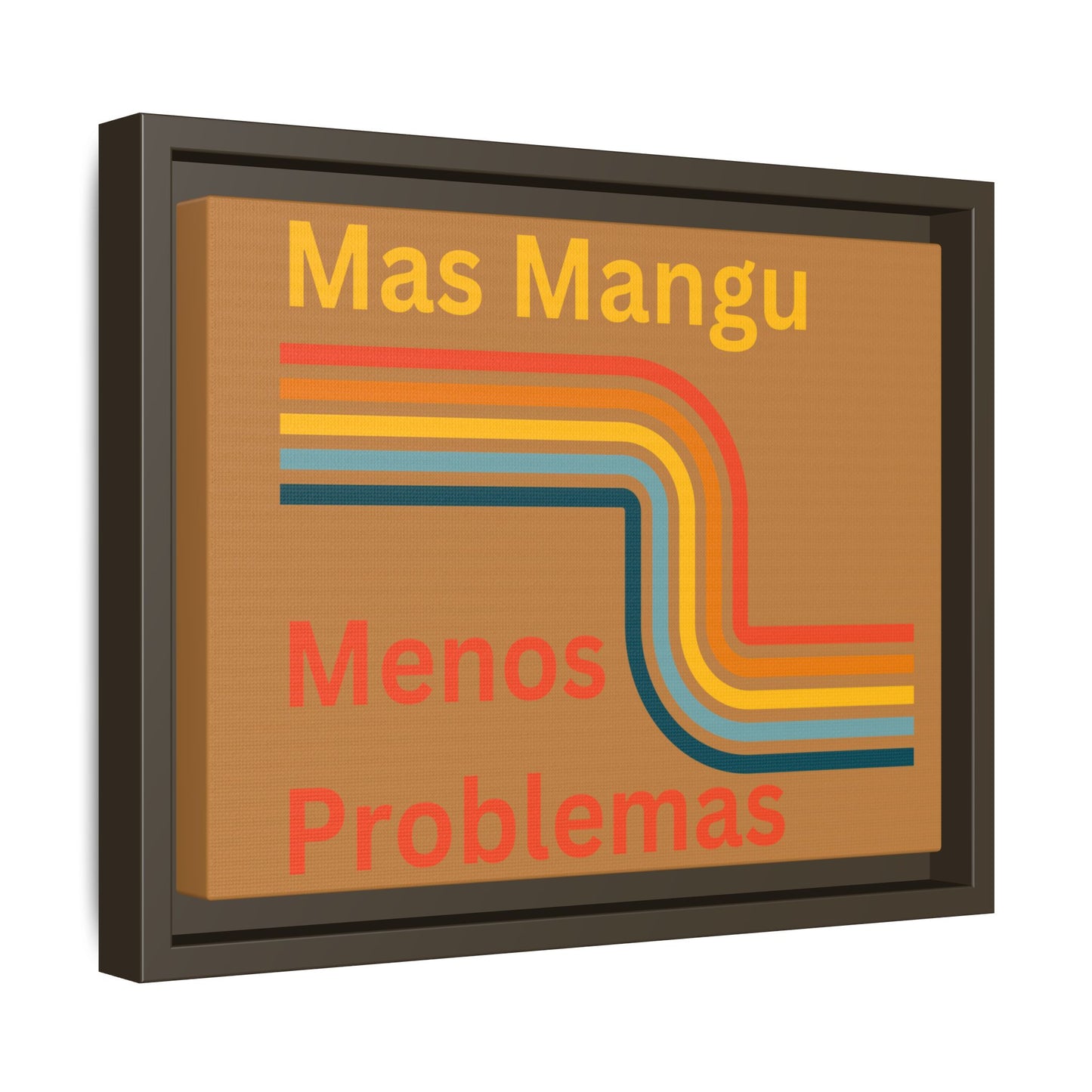 Colorful Framed Canvas Art - 'Mas Mangu Menos Problemas' - Little Story Co.
