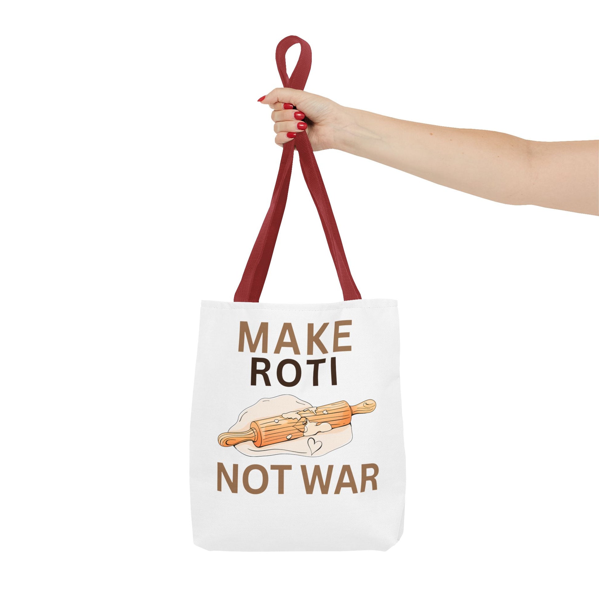 Make Roti Not War Tote Bag - Fun Cooking Grocery Bag, Unique Gift for Food Lovers - Little Story Co.
