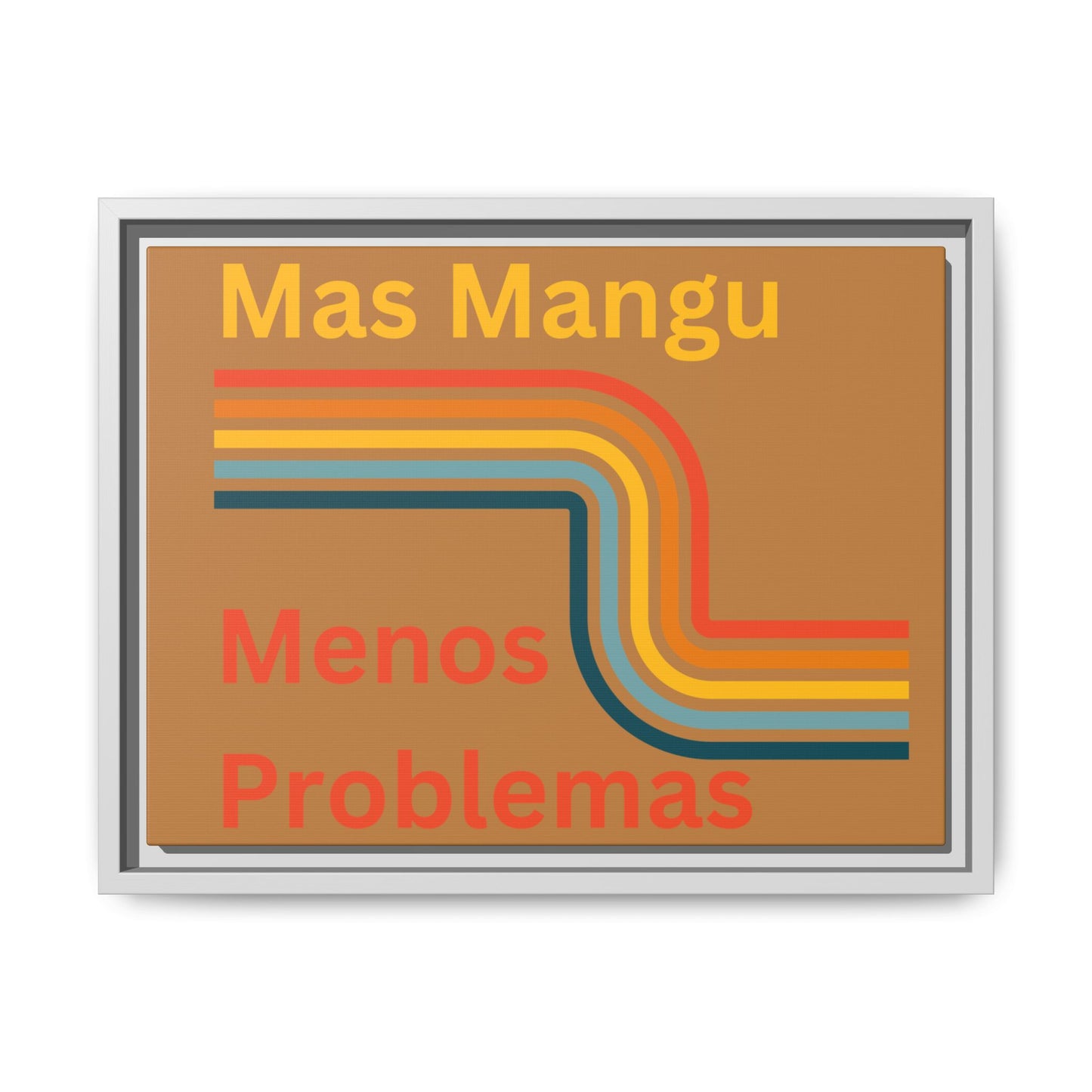 Colorful Framed Canvas Art - 'Mas Mangu Menos Problemas' - Little Story Co.