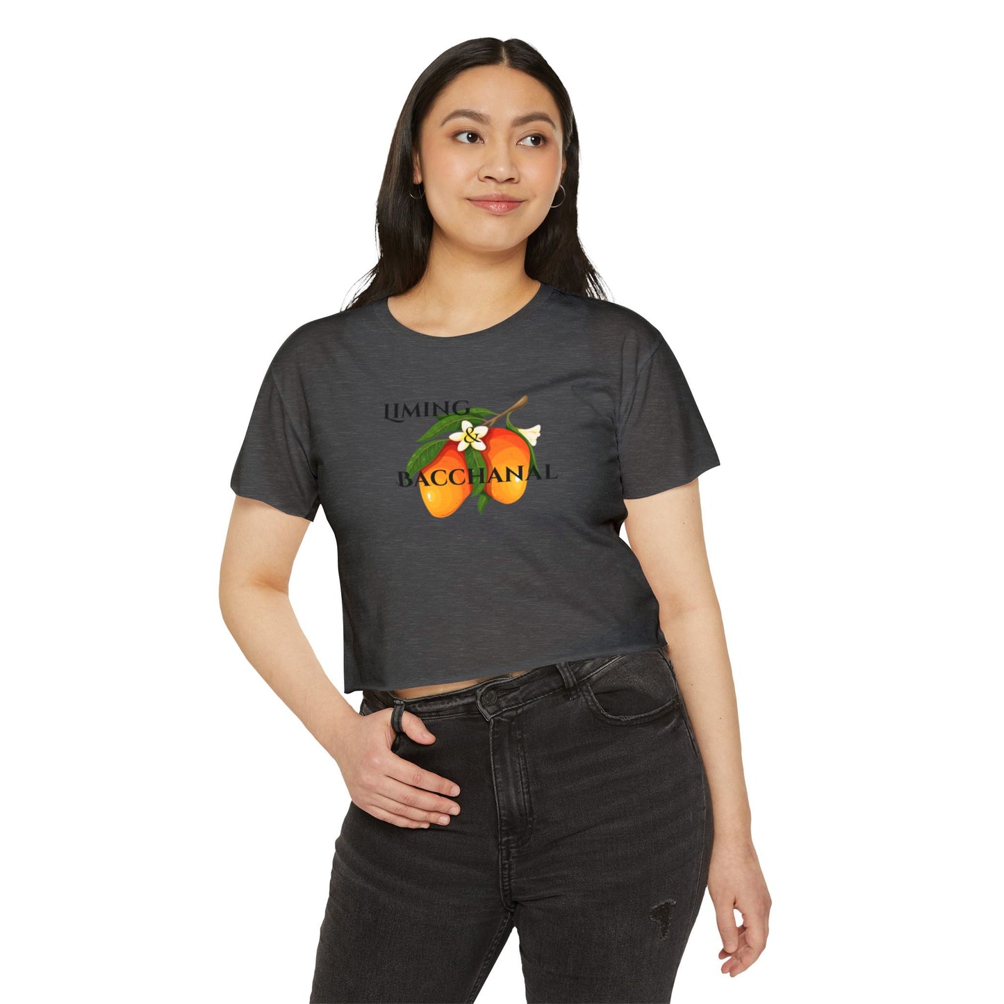 Women's Festival Crop Top - Liming and Bacchanal Logo - Little Story Co.