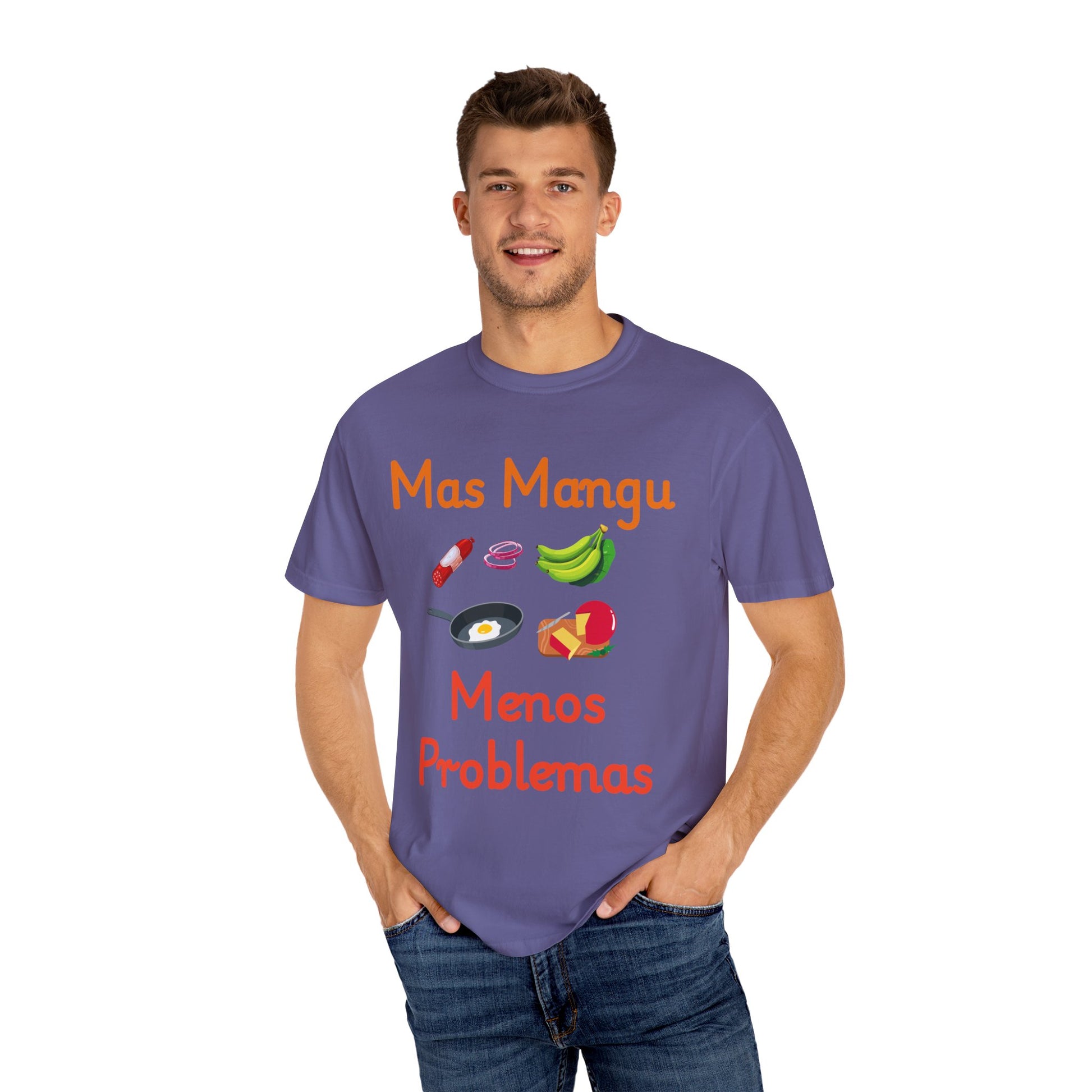 'Mas Mangu Menos Problemas' -Quirky Foodie Unisex T-shirt - Little Story Co.