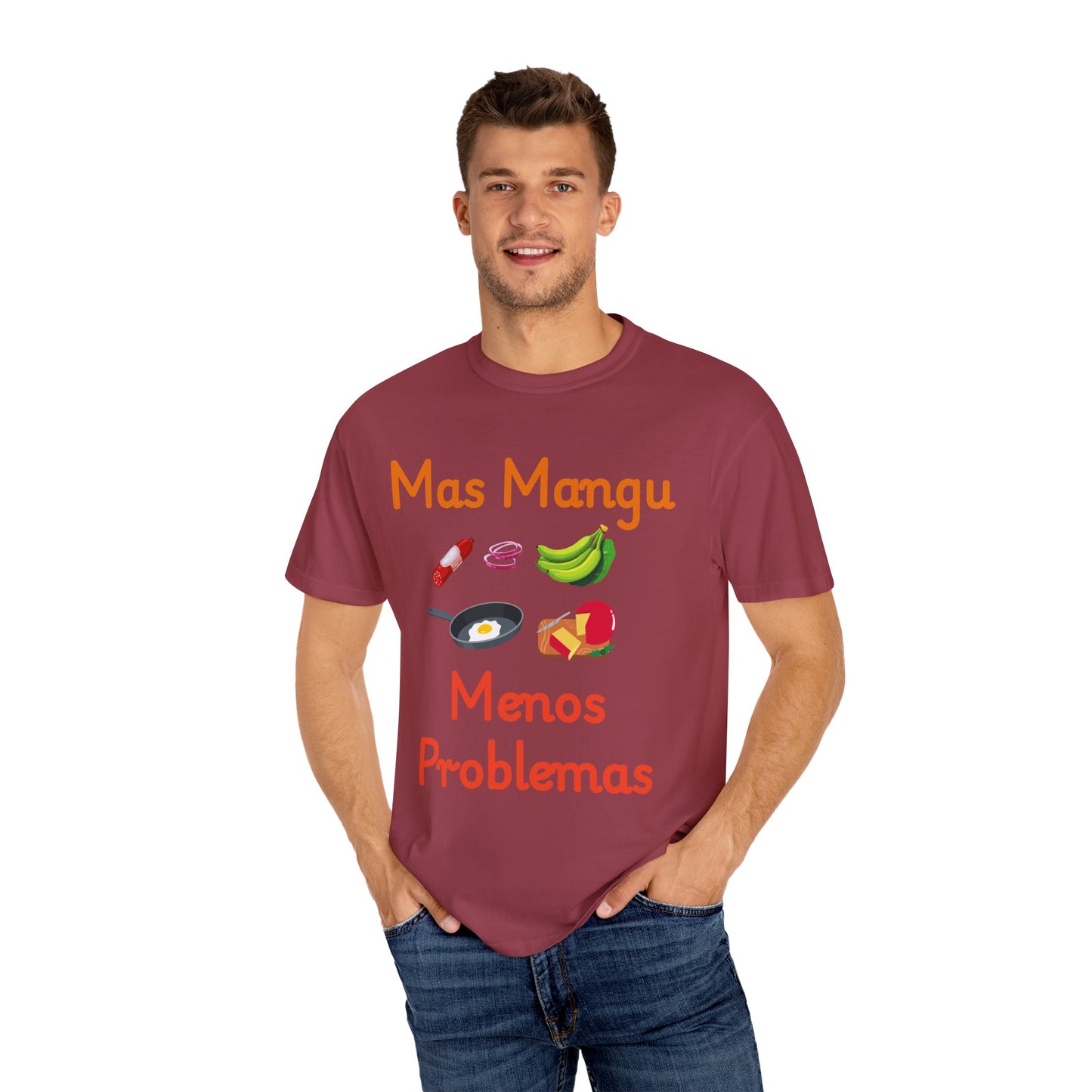 'Mas Mangu Menos Problemas' -Quirky Foodie Unisex T-shirt - Little Story Co.