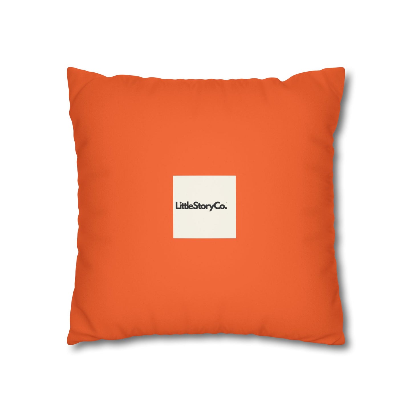 Make Mango Not War Faux Suede Pillowcase - Bright Orange Decorative Cushion for Fun Home Décor - Little Story Co.