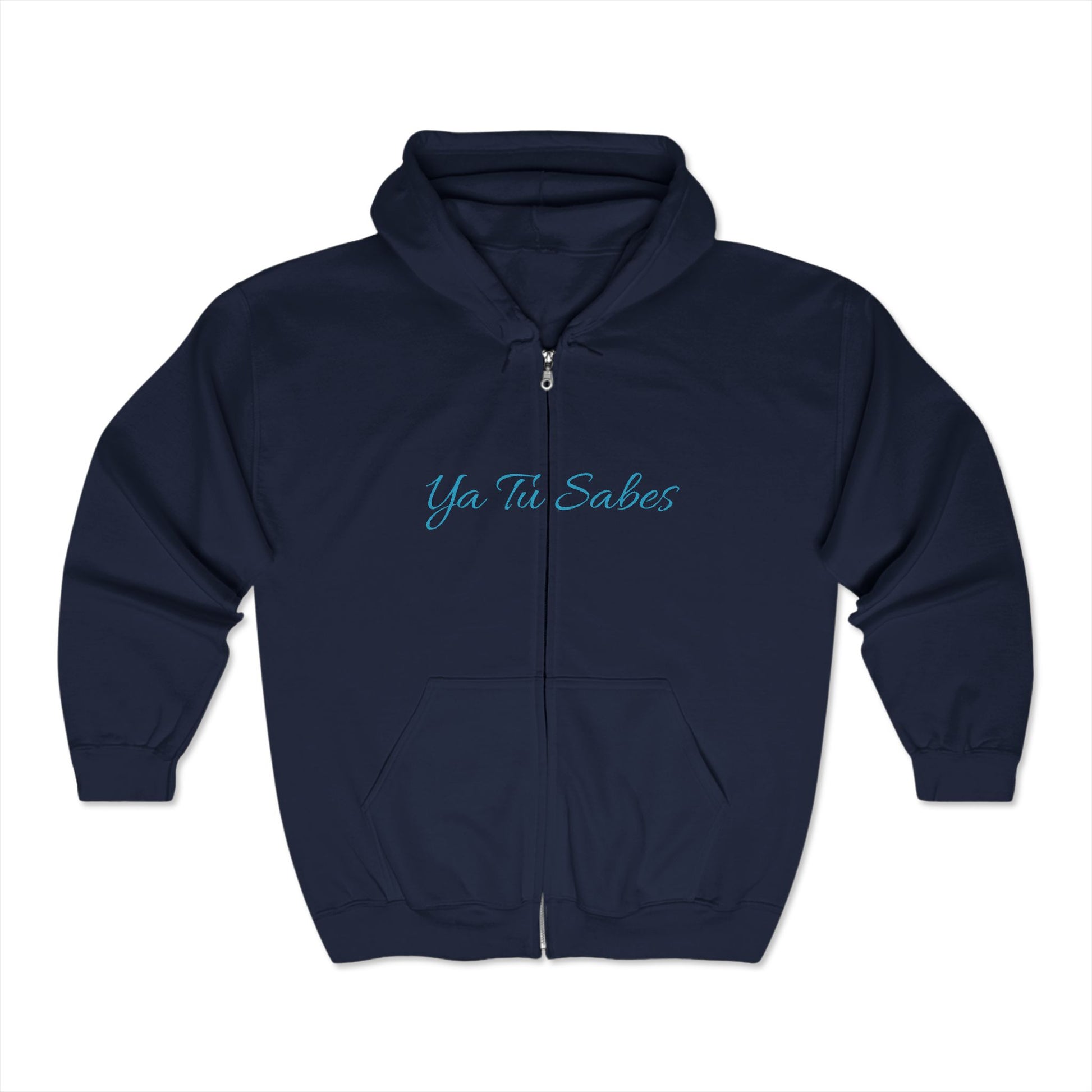 Unisex Ya Tu Sabes Script Heavy Blend™ Full Zip Hooded Sweatshirt - Little Story Co.