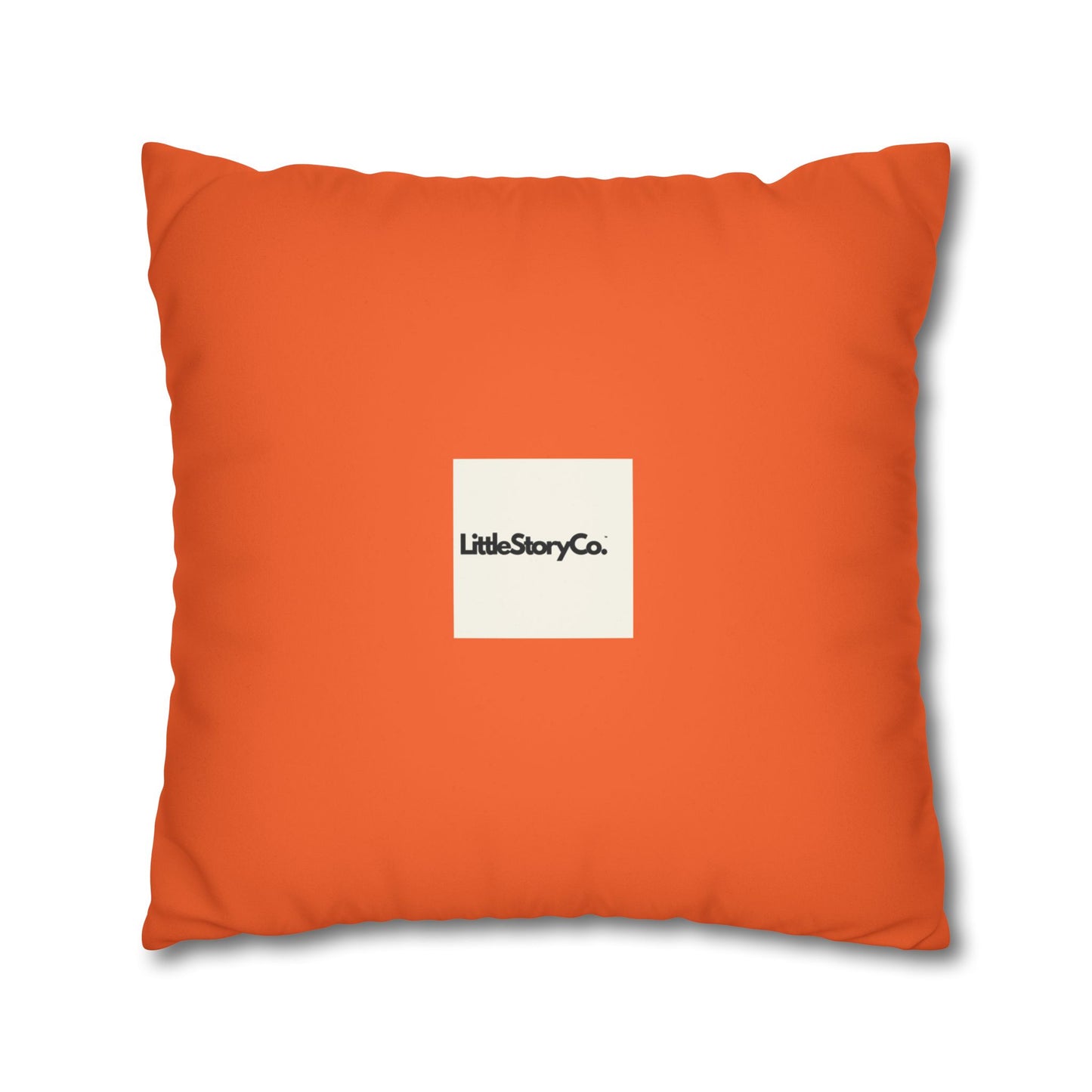 Make Mango Not War Faux Suede Pillowcase - Bright Orange Decorative Cushion for Fun Home Décor - Little Story Co.
