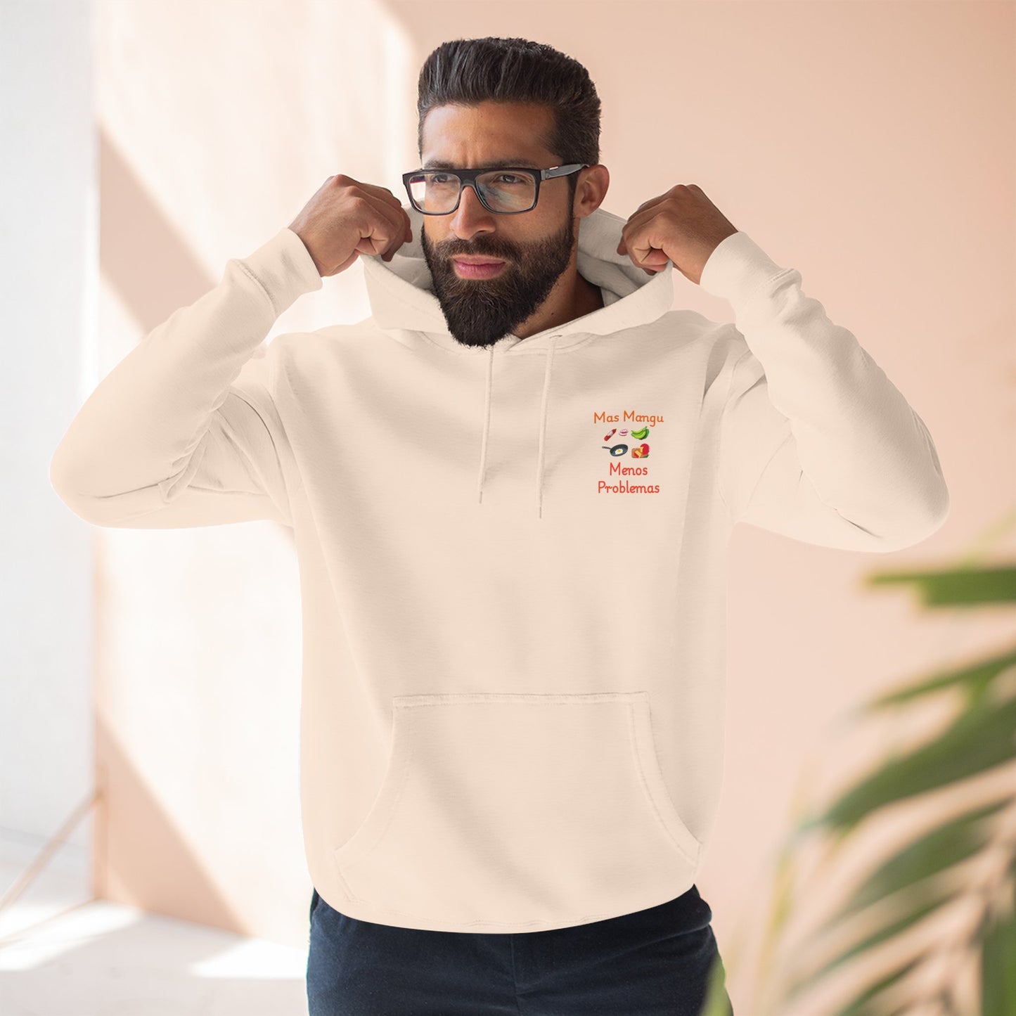 'Mas Mangú Menos Problemas', Funny Dominican Tropical Fleece Hoodie - Little Story Co.