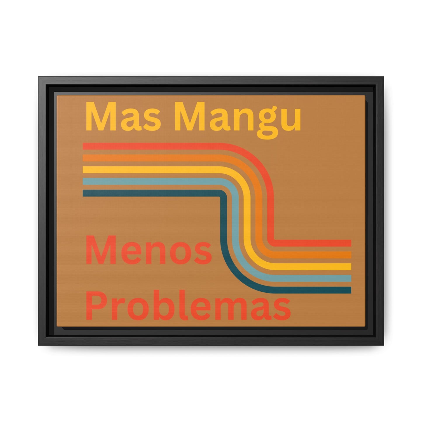 Colorful Framed Canvas Art - 'Mas Mangu Menos Problemas' - Little Story Co.