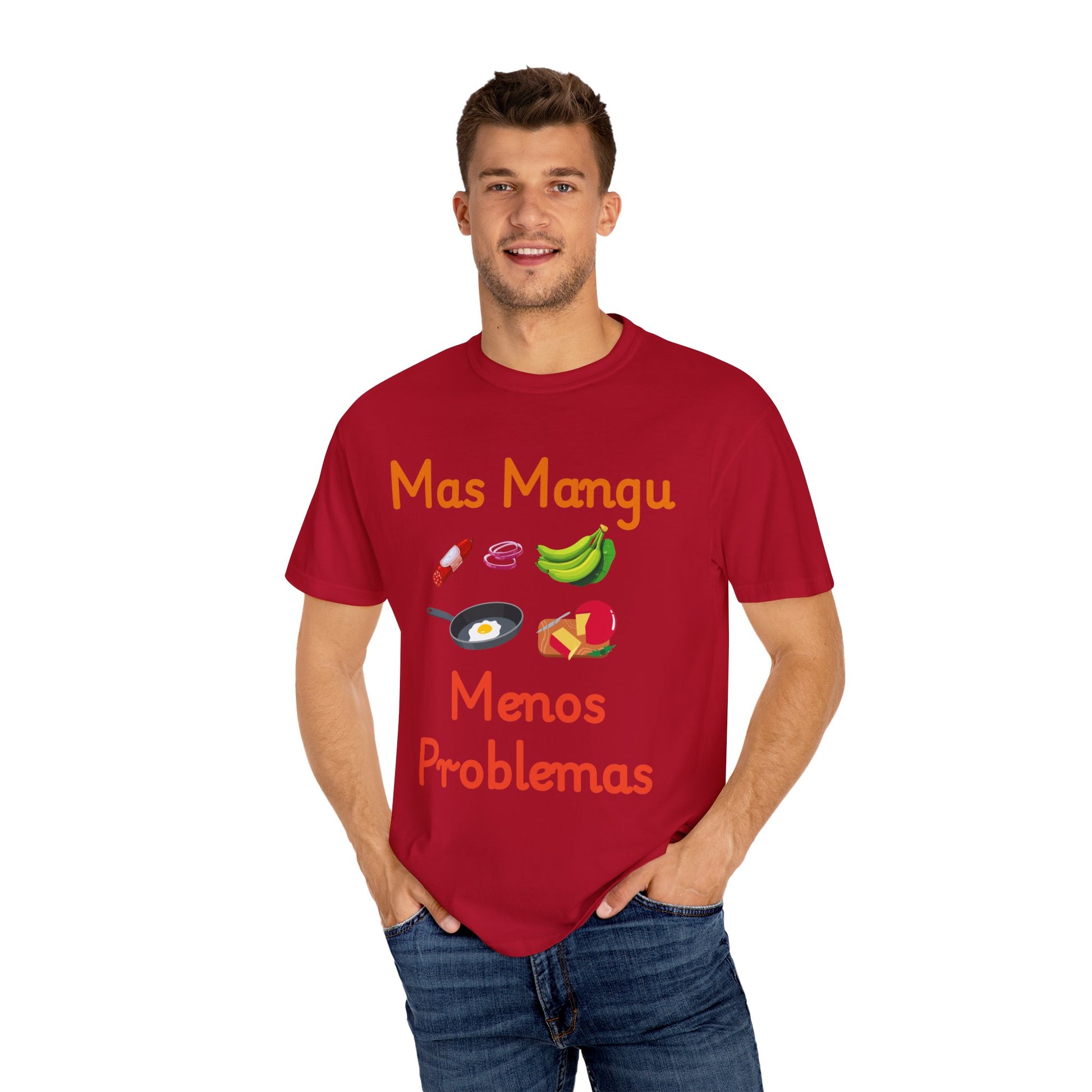 'Mas Mangu Menos Problemas' -Quirky Foodie Unisex T-shirt - Little Story Co.