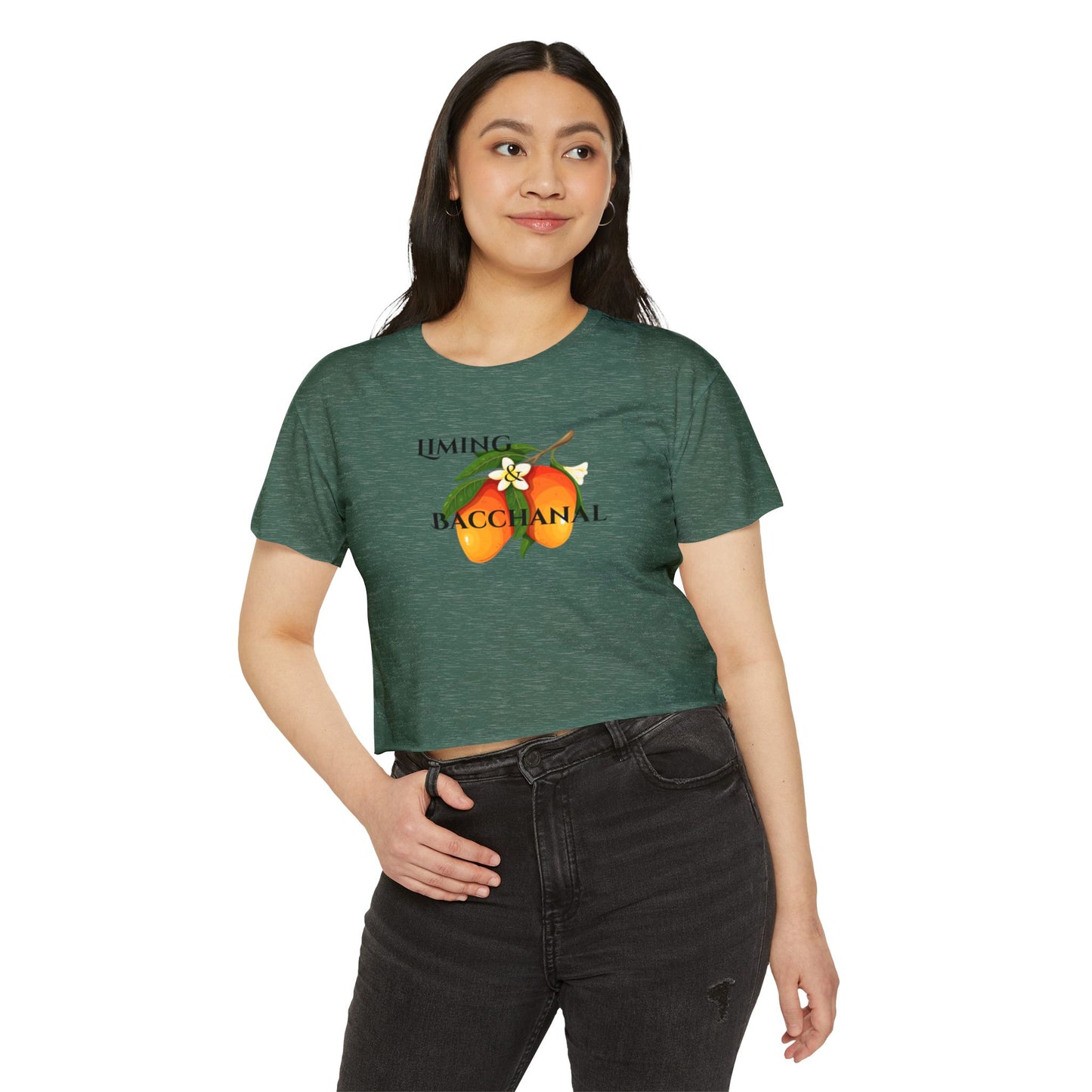 Women's Festival Crop Top - Liming and Bacchanal Logo - Little Story Co.