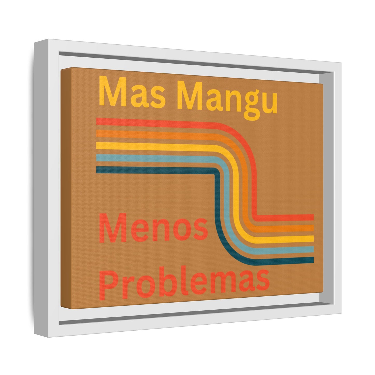 Colorful Framed Canvas Art - 'Mas Mangu Menos Problemas' - Little Story Co.