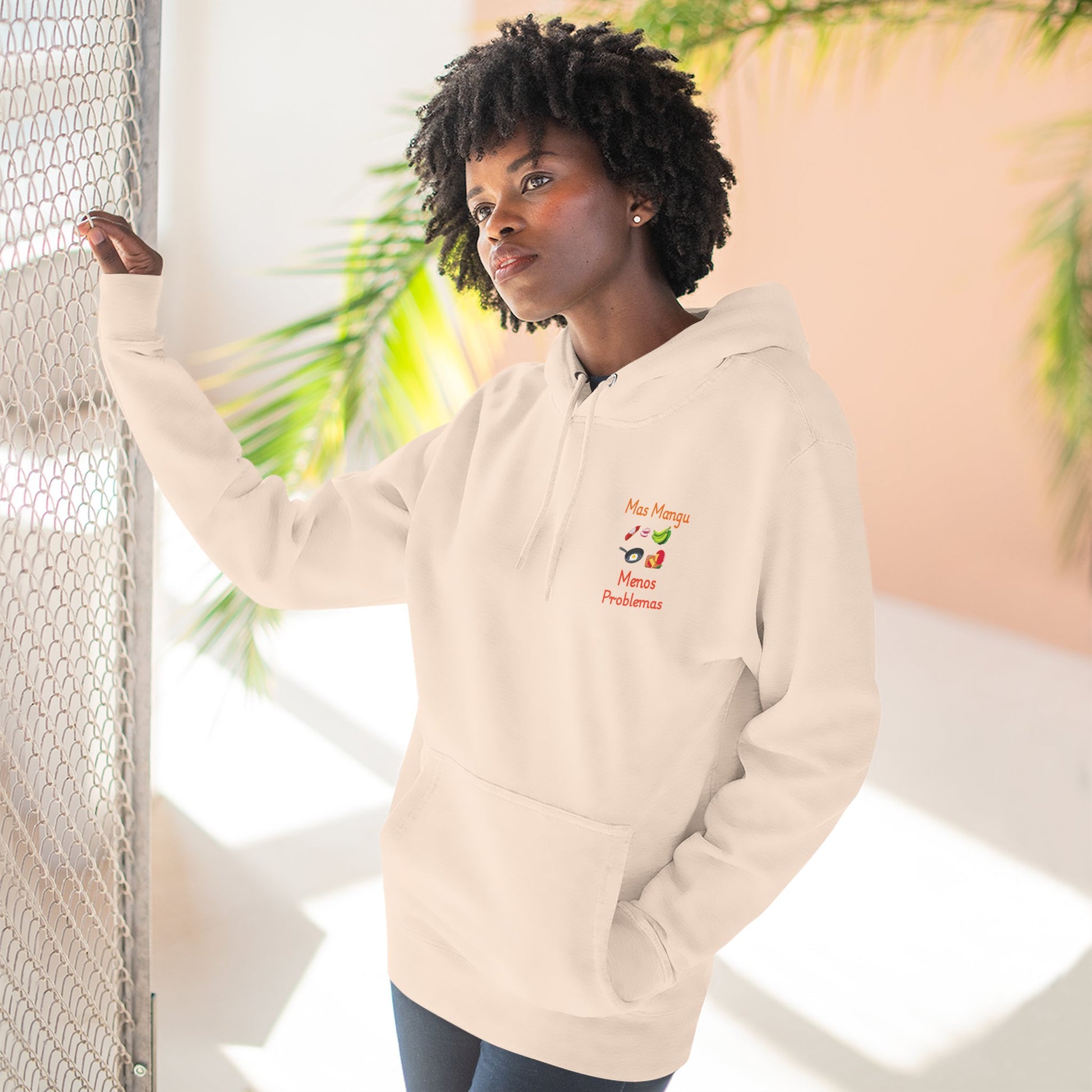 'Mas Mangú Menos Problemas', Funny Dominican Tropical Fleece Hoodie - Little Story Co.