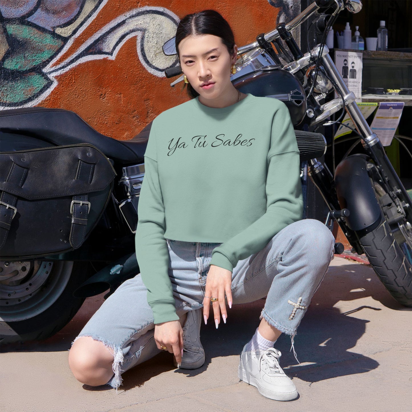Women's Ya Tu Sabes Cropped Sweatshirt - Little Story Co.