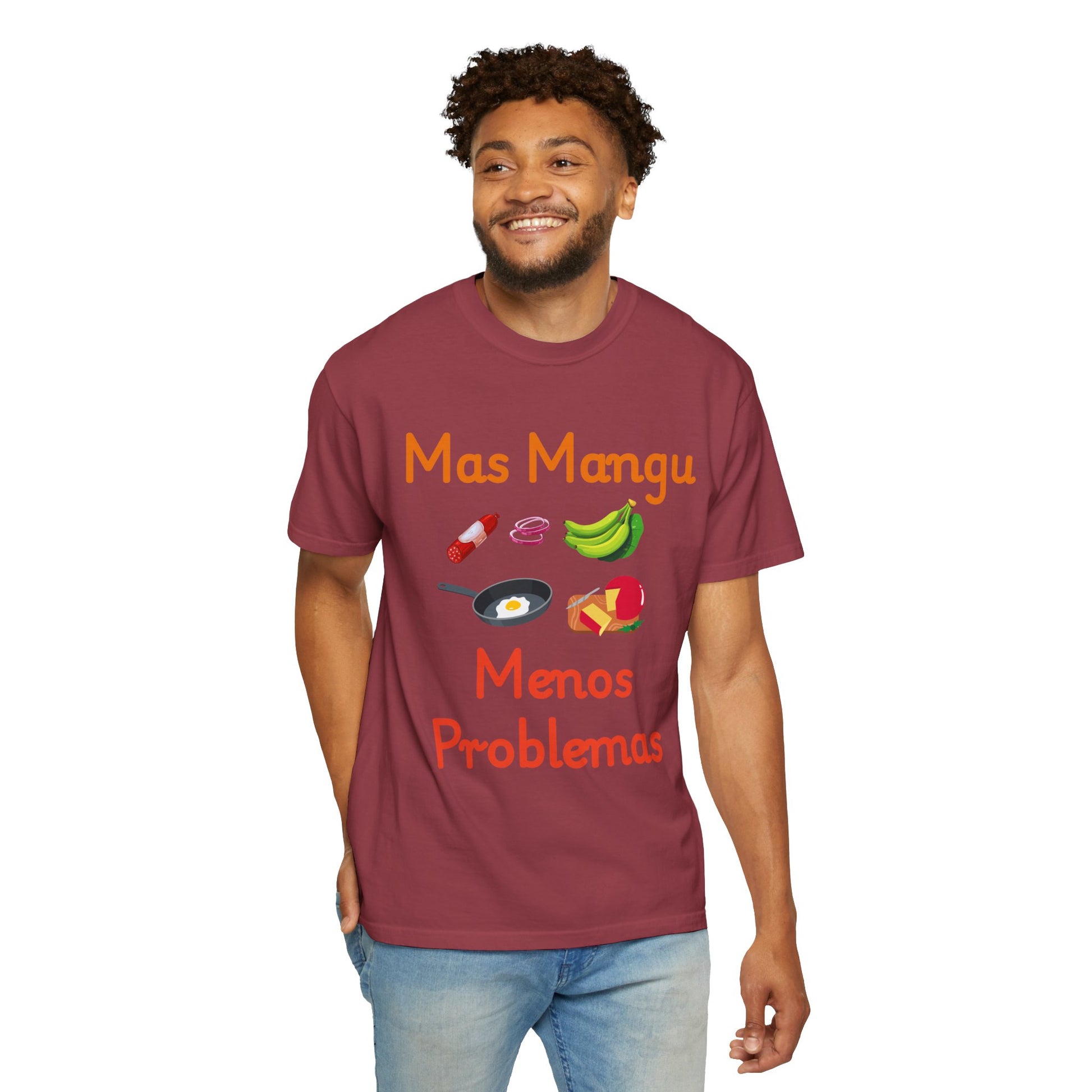 'Mas Mangu Menos Problemas' -Quirky Foodie Unisex T-shirt - Little Story Co.