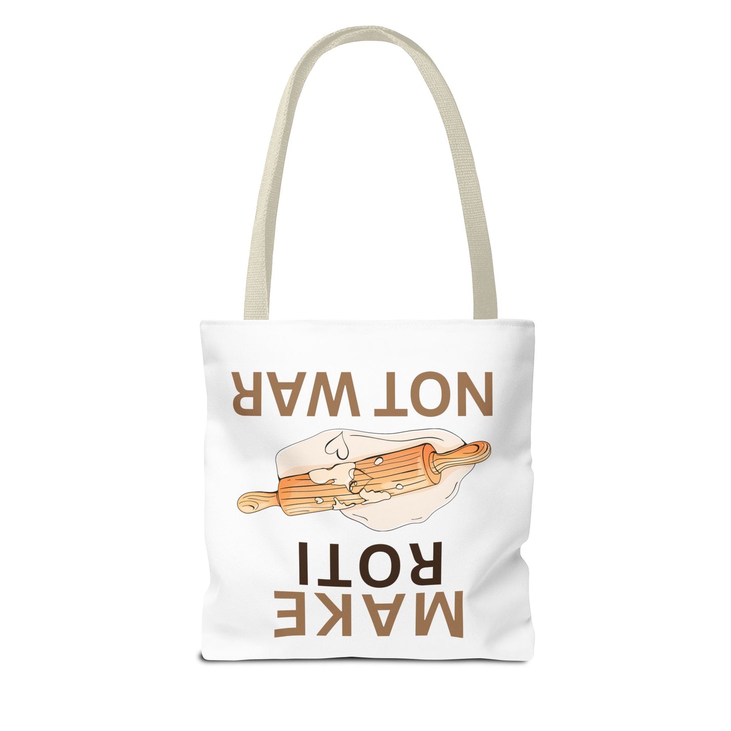 Make Roti Not War Tote Bag - Fun Cooking Grocery Bag, Unique Gift for Food Lovers - Little Story Co.