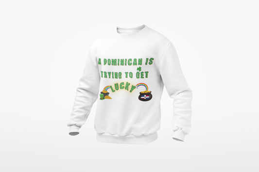 Long Sleeve Tee - A Dominican is trying to get lucky - St. Patrick's Day themed - Little Story Co.