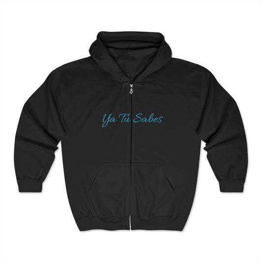 Unisex Ya Tu Sabes Script Heavy Blend™ Full Zip Hooded Sweatshirt - Little Story Co.