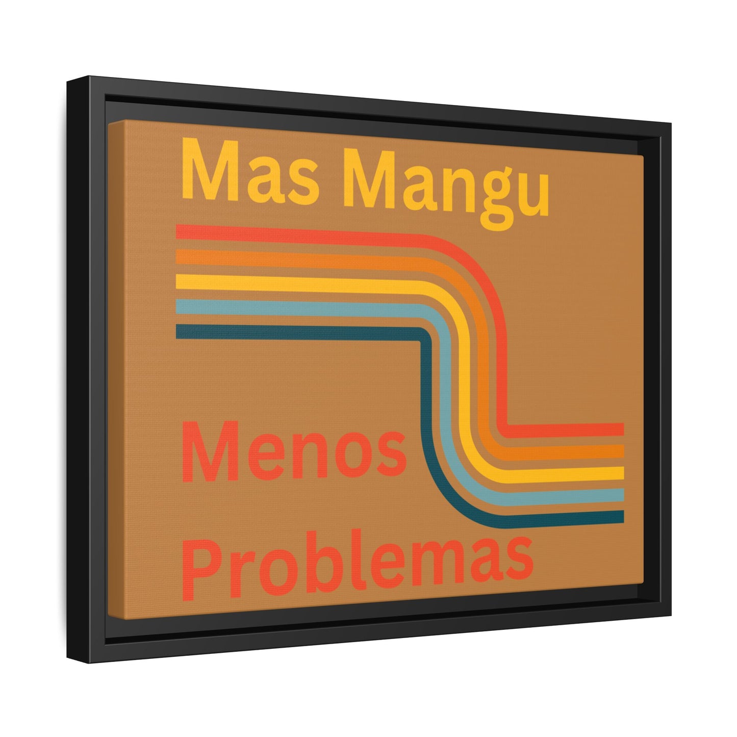 Colorful Framed Canvas Art - 'Mas Mangu Menos Problemas' - Little Story Co.