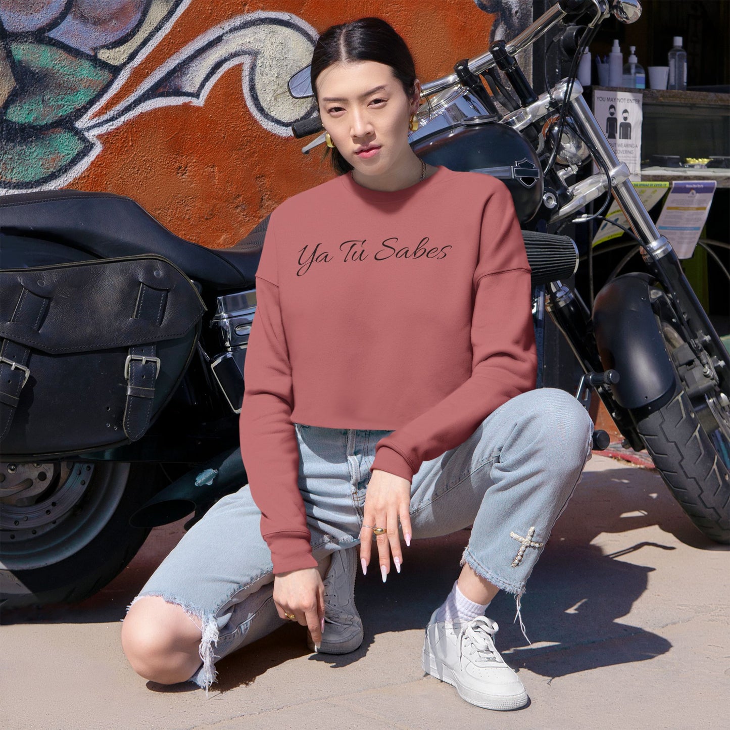 Women's Ya Tu Sabes Cropped Sweatshirt - Little Story Co.