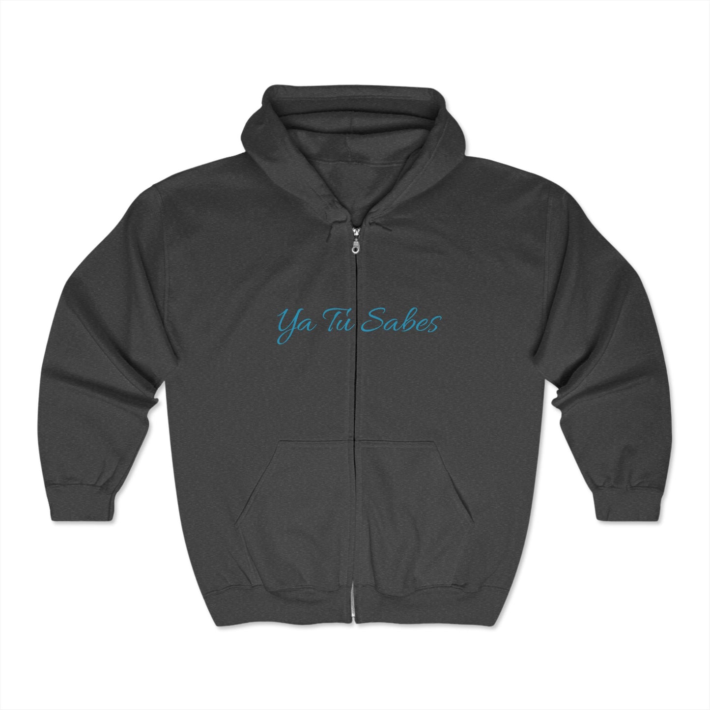 Unisex Ya Tu Sabes Script Heavy Blend™ Full Zip Hooded Sweatshirt - Little Story Co.