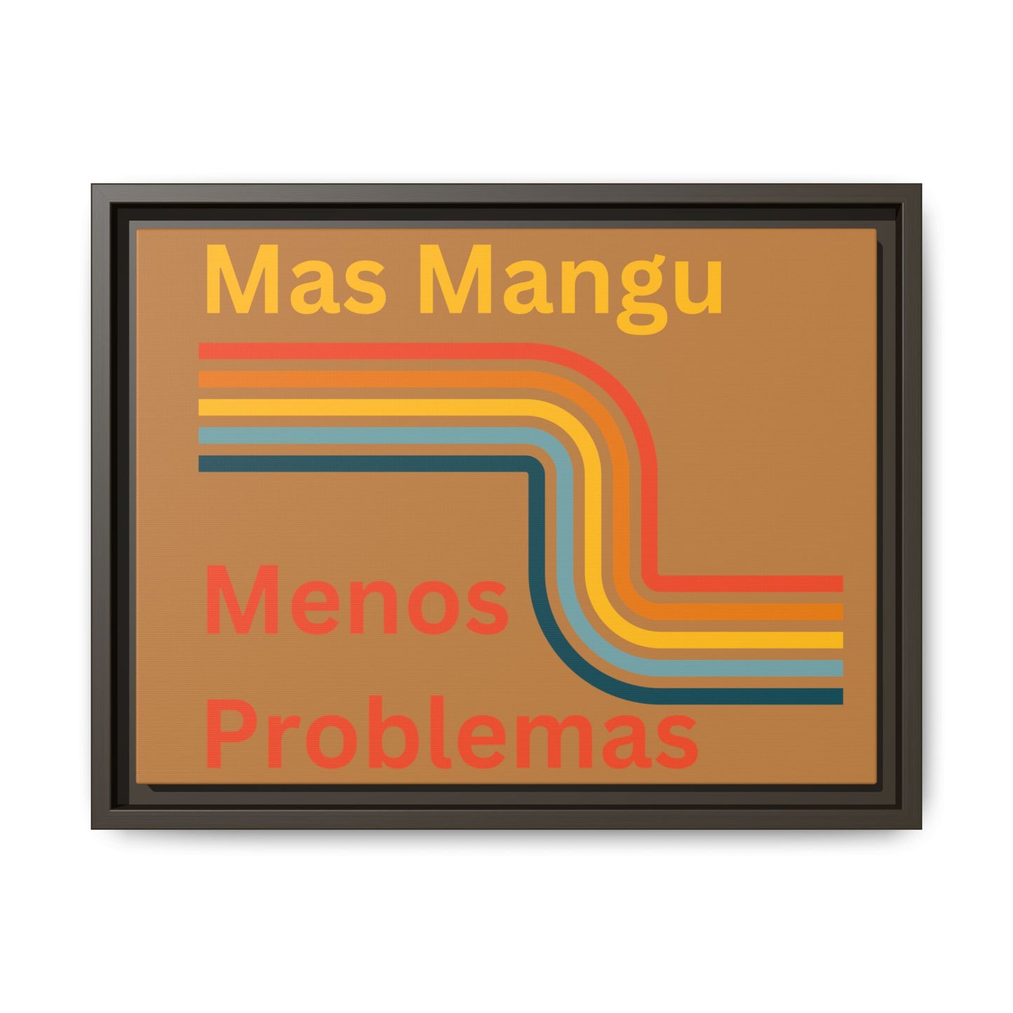 Colorful Framed Canvas Art - 'Mas Mangu Menos Problemas' - Little Story Co.